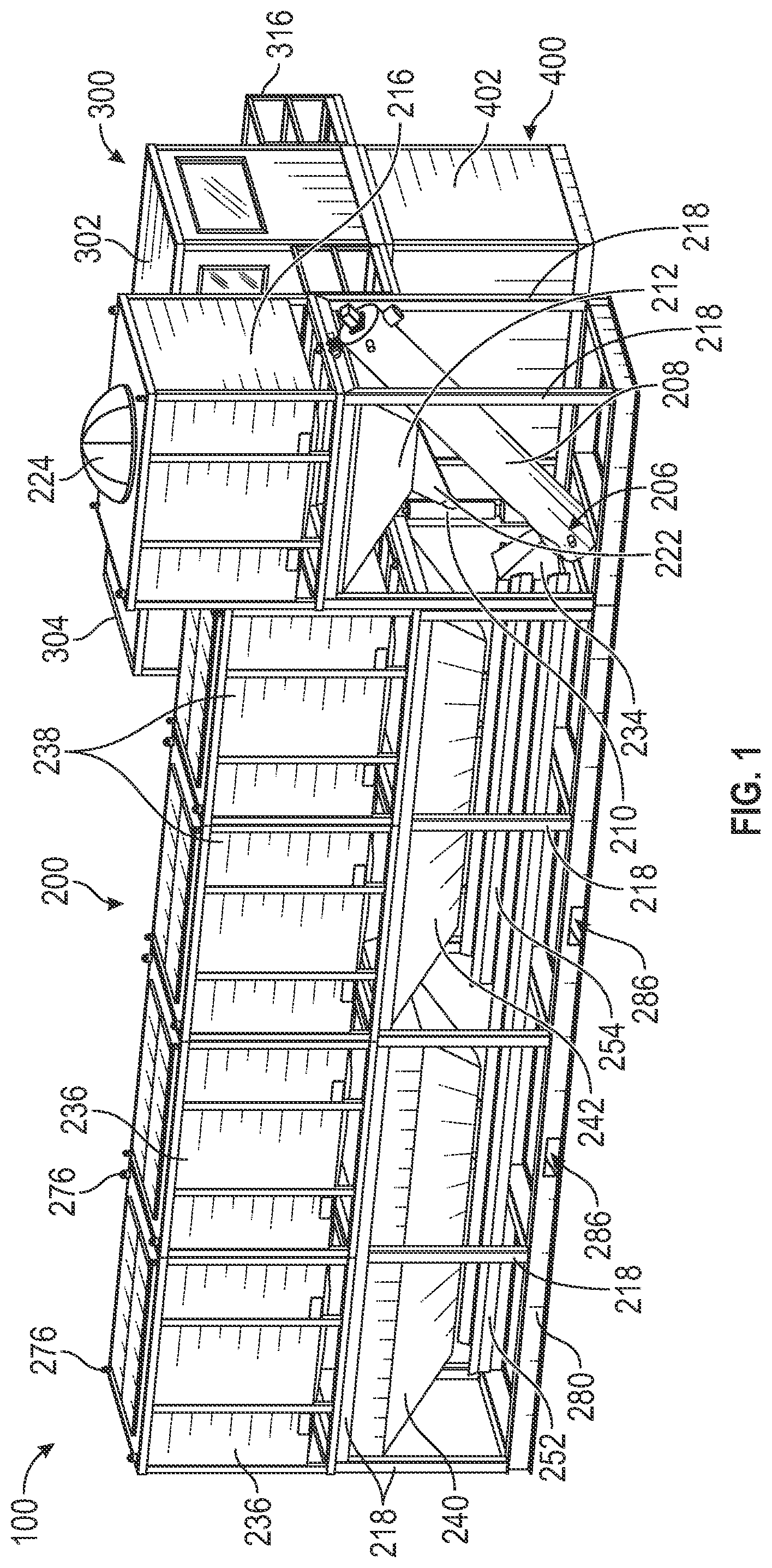 Patent US12508740 — Modular concrete production system and method — Figure 1