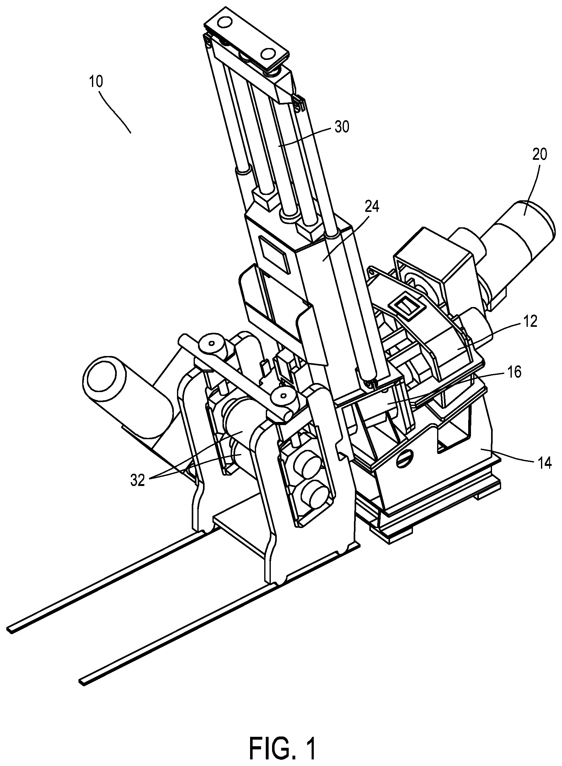 Patent US12508742 — Mixing and extrusion machine with self-cleaning twin screw and method of use — Figure 1
