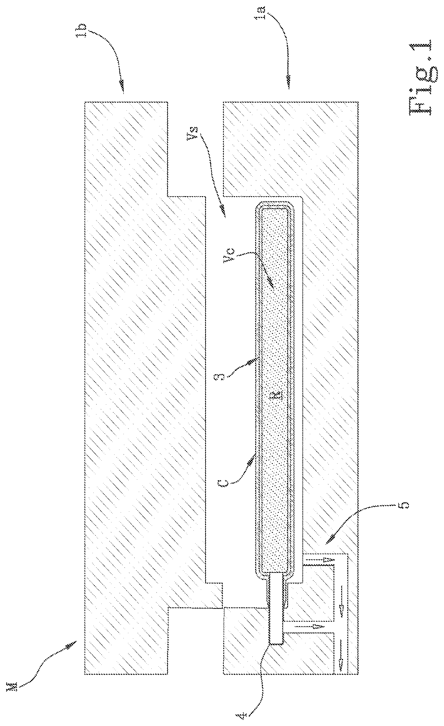 Patent US12508750 Figure 1 – Molding method for making a monolithic component internally provided with at least one cavity inside