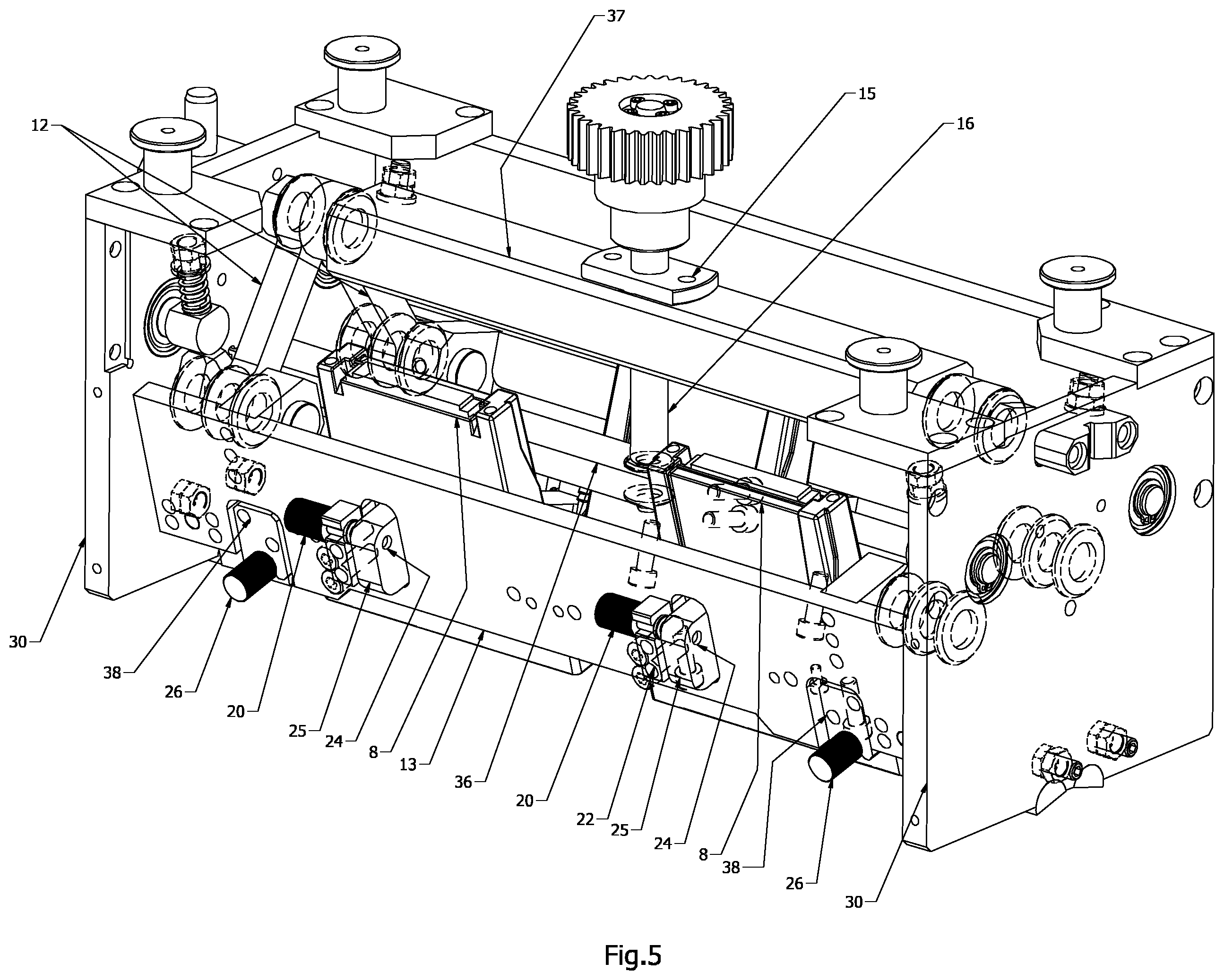 Patent US12508822 Figure 5 – Digital inkjet printing machine for printing on cylindrical substrates