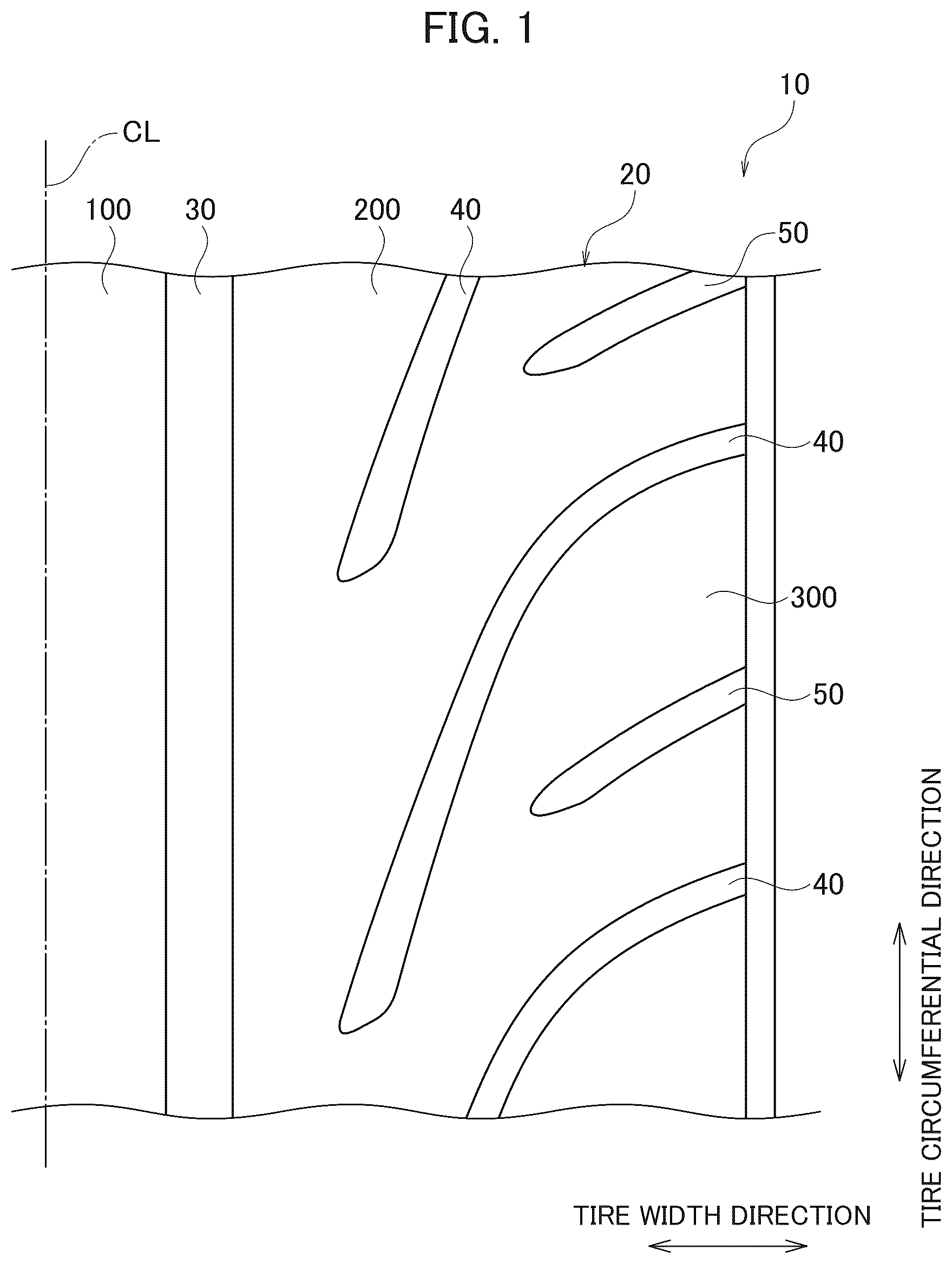 Patent US12508843 Figure 1 – Tire