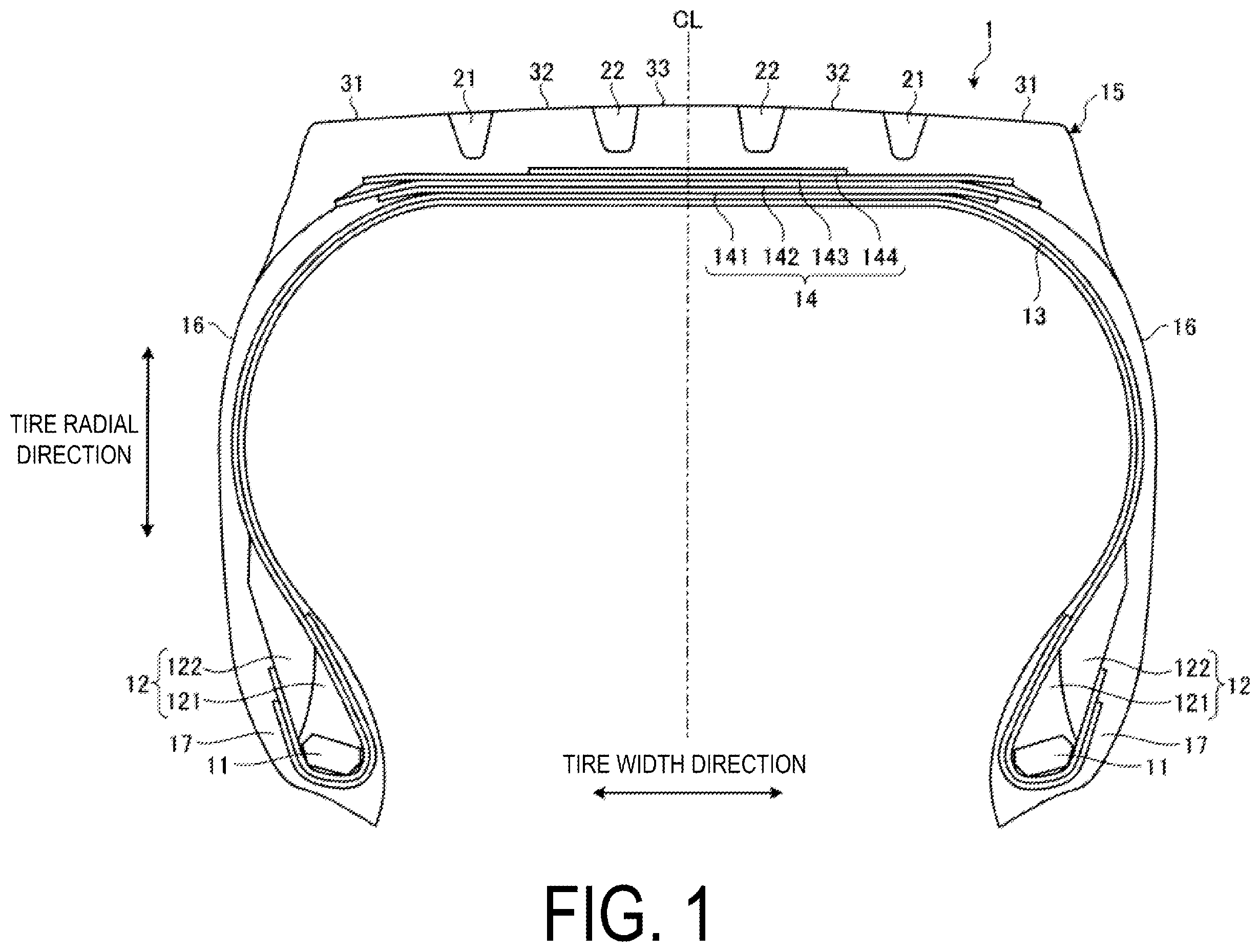 Patent US12508846 — Tire — Figure 1