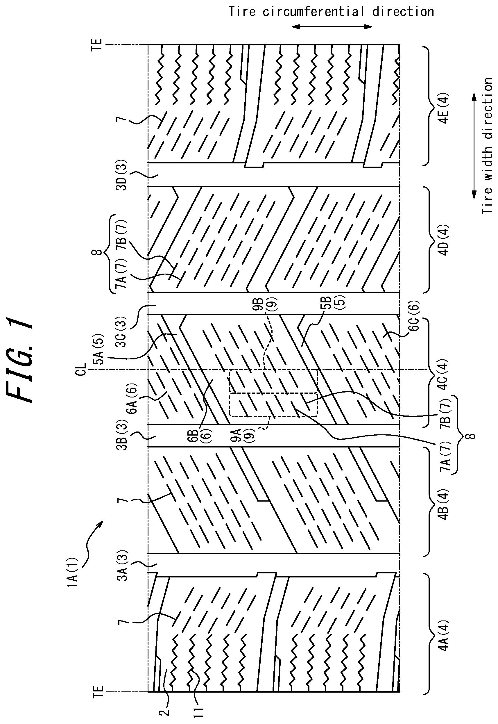 Patent US12508847 — Tire — Figure 1