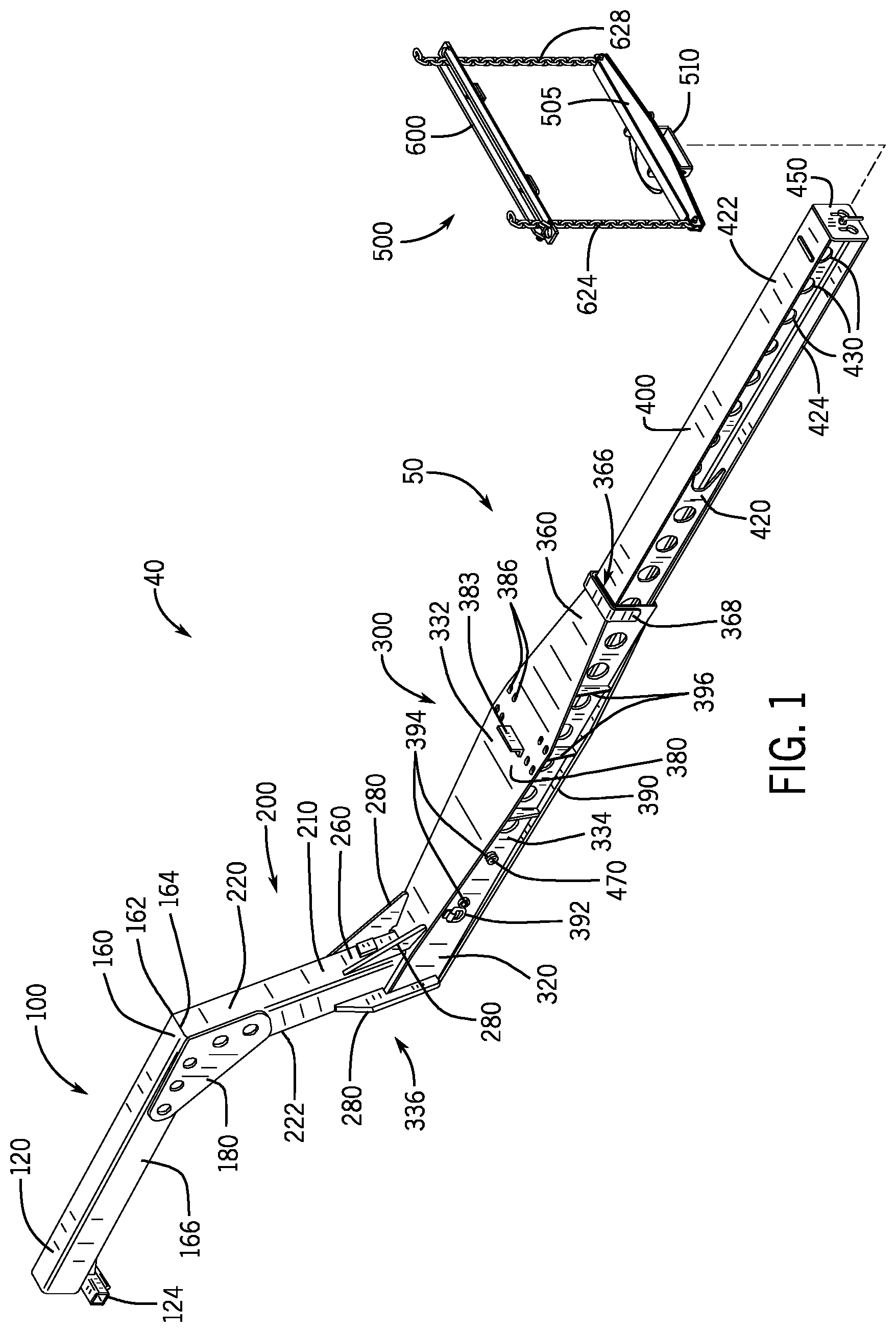 Patent US12508854 — Truck towing system — Figure 1