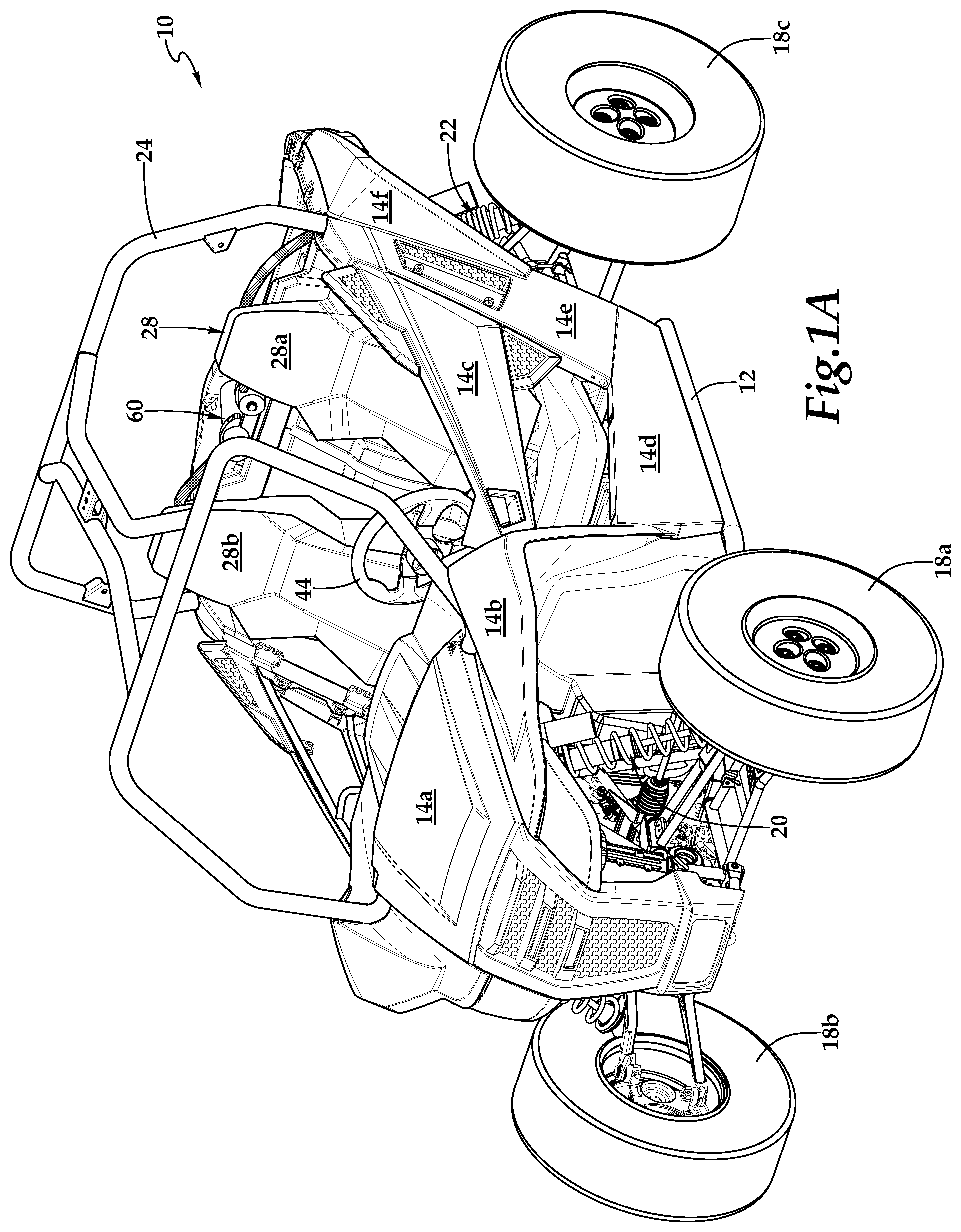 Patent US12508862 — Off-road vehicle having an actively adjustable suspension — Figure 1