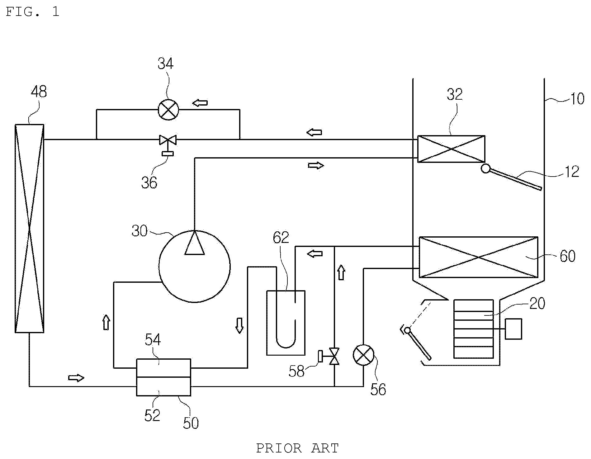 Patent US12508877 — Heat pump system for vehicle and method for controlling same — Figure 1