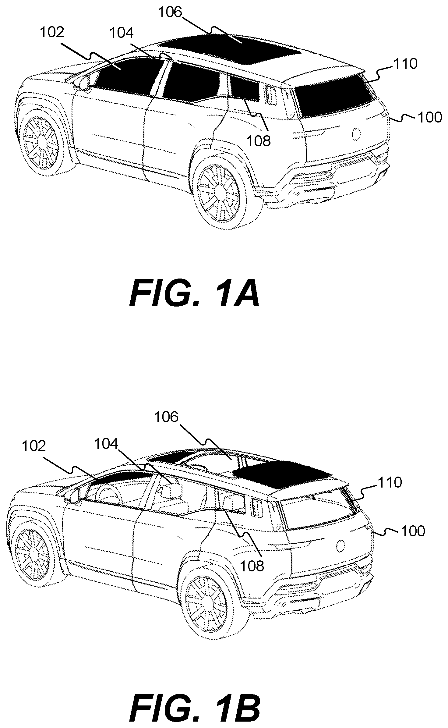 Patent US12508883 — Automobile having retractable rear quarter windows — Figure 1