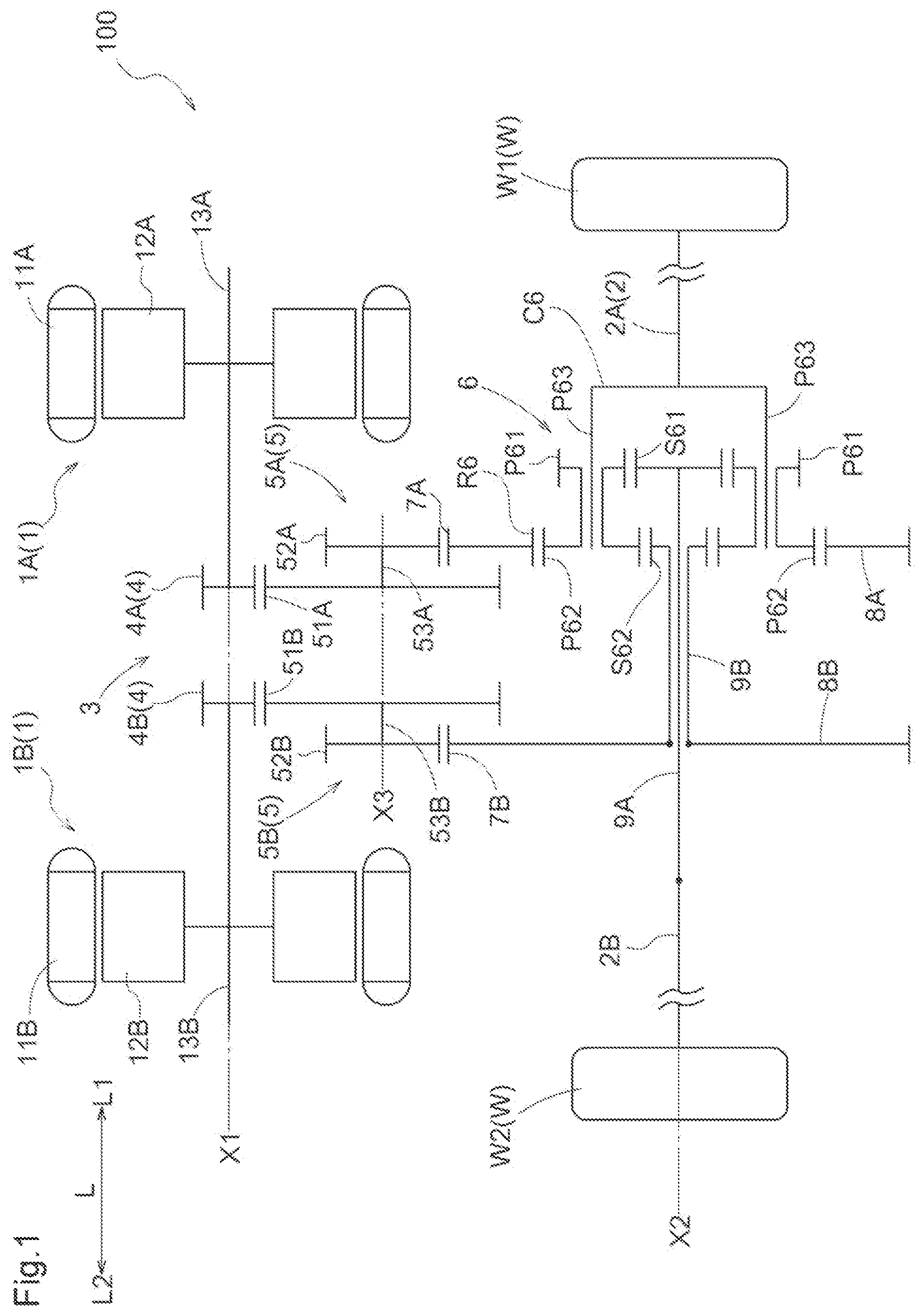 Patent US12508898 Figure 1 – Vehicle drive device