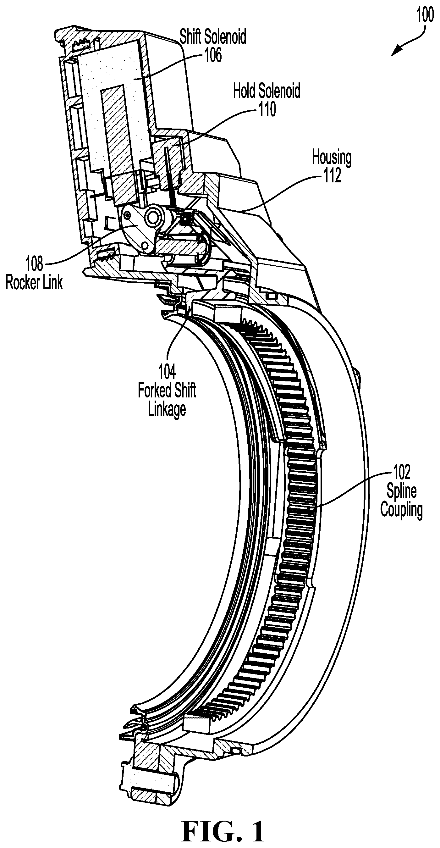 Patent US12508900 — Latched mono-stable axial coupling — Figure 1