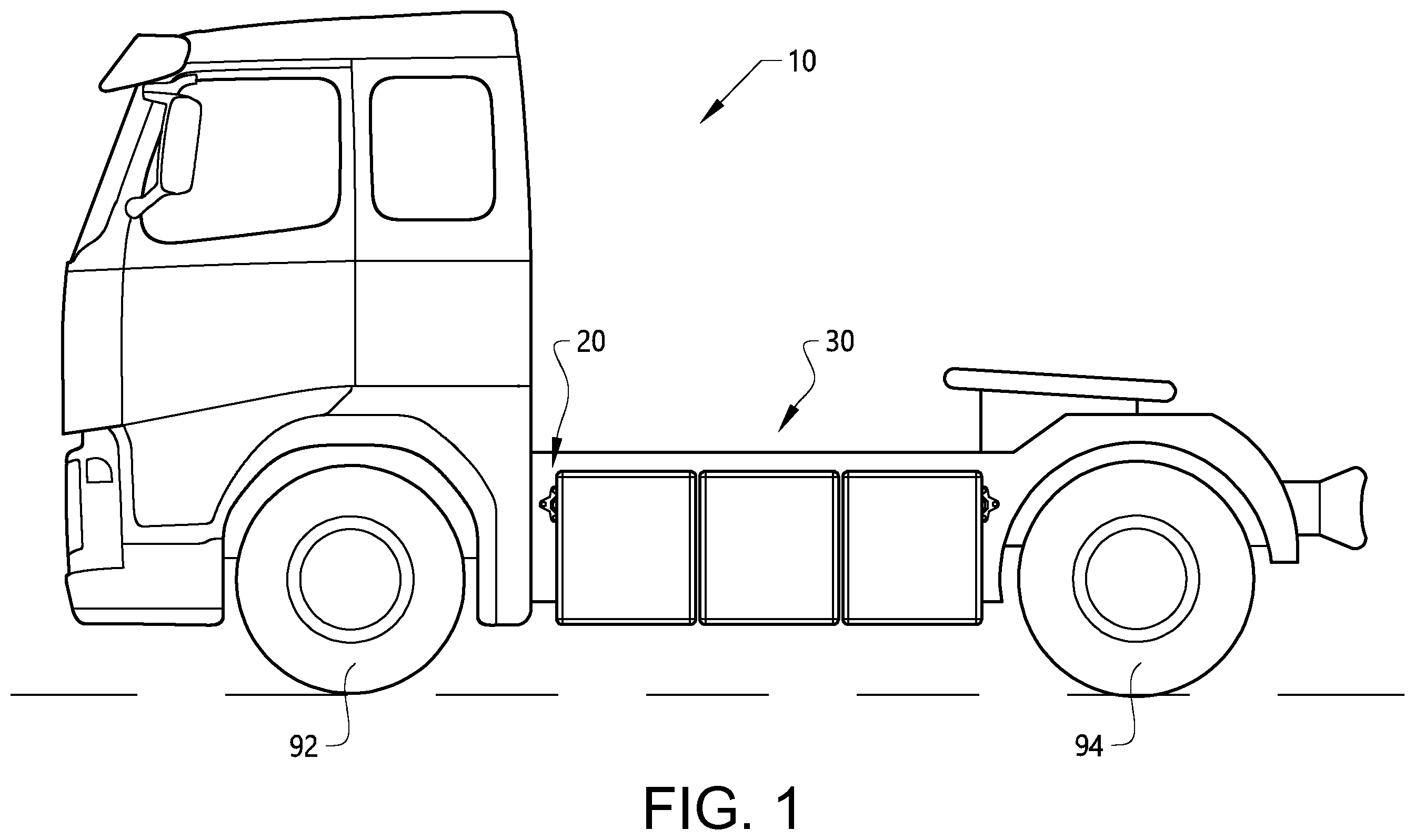 Patent US12508925 — Battery pack arrangement for a vehicle — Figure 1