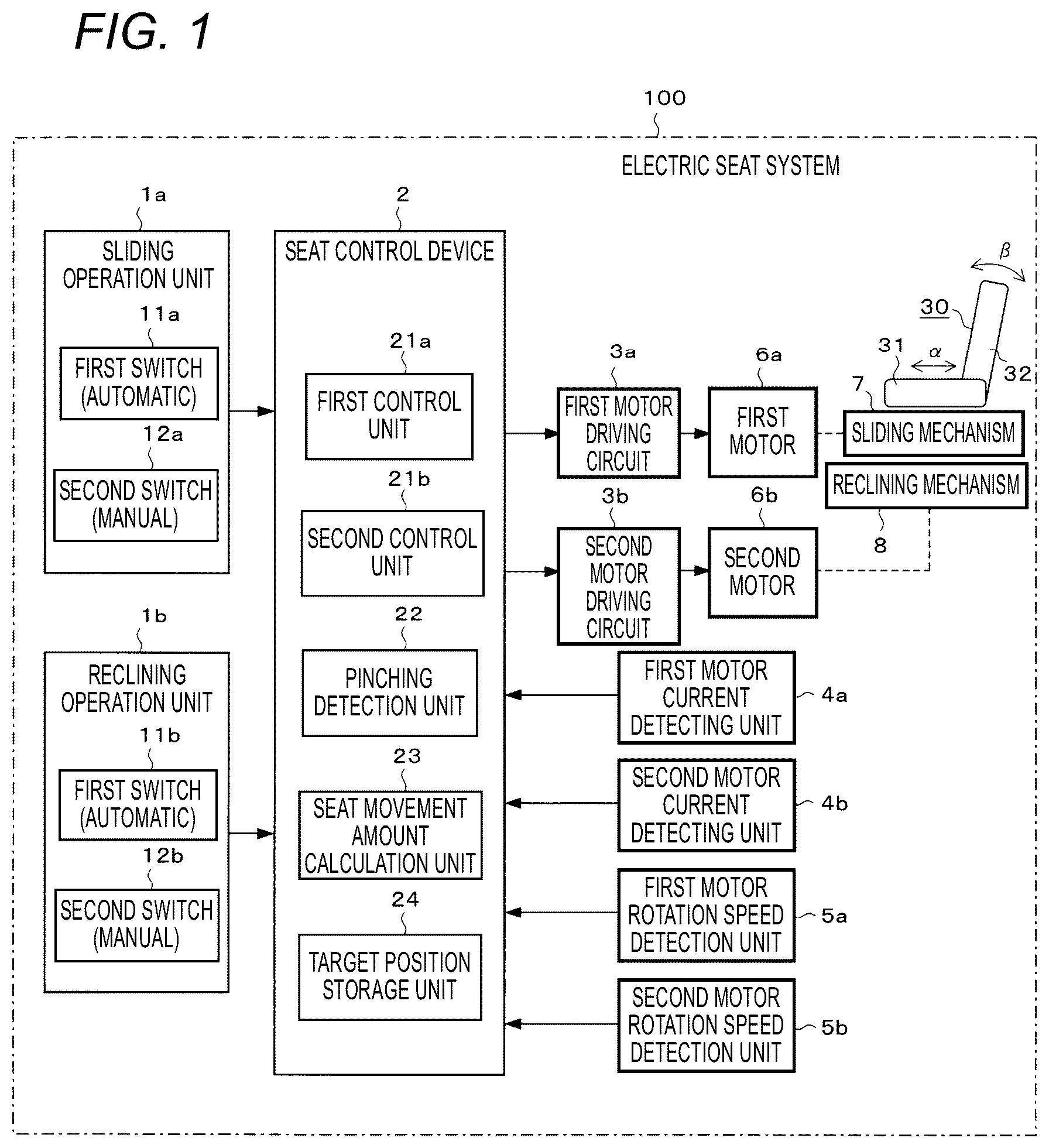 Patent US12508953 Figure 1 – Seat control device and seat control method