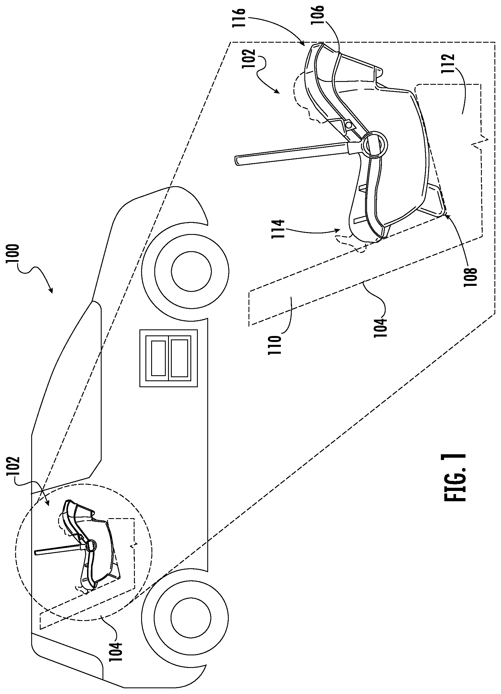 Patent US12508960 — Slide out child vehicle seat system — Figure 1