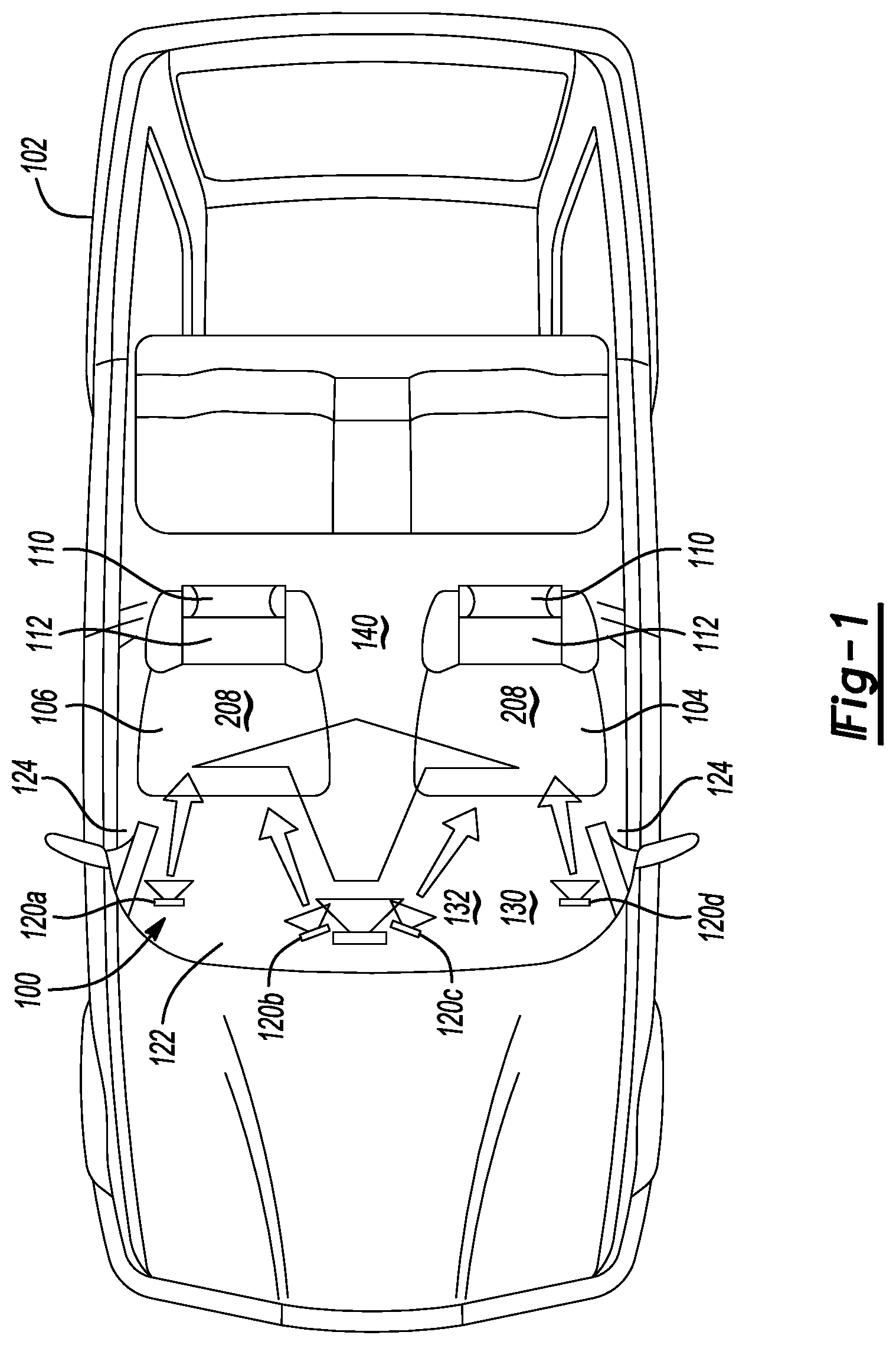 Patent US12508966 — System and method for auto-tilting headrest for vehicle audio experience — Figure 1