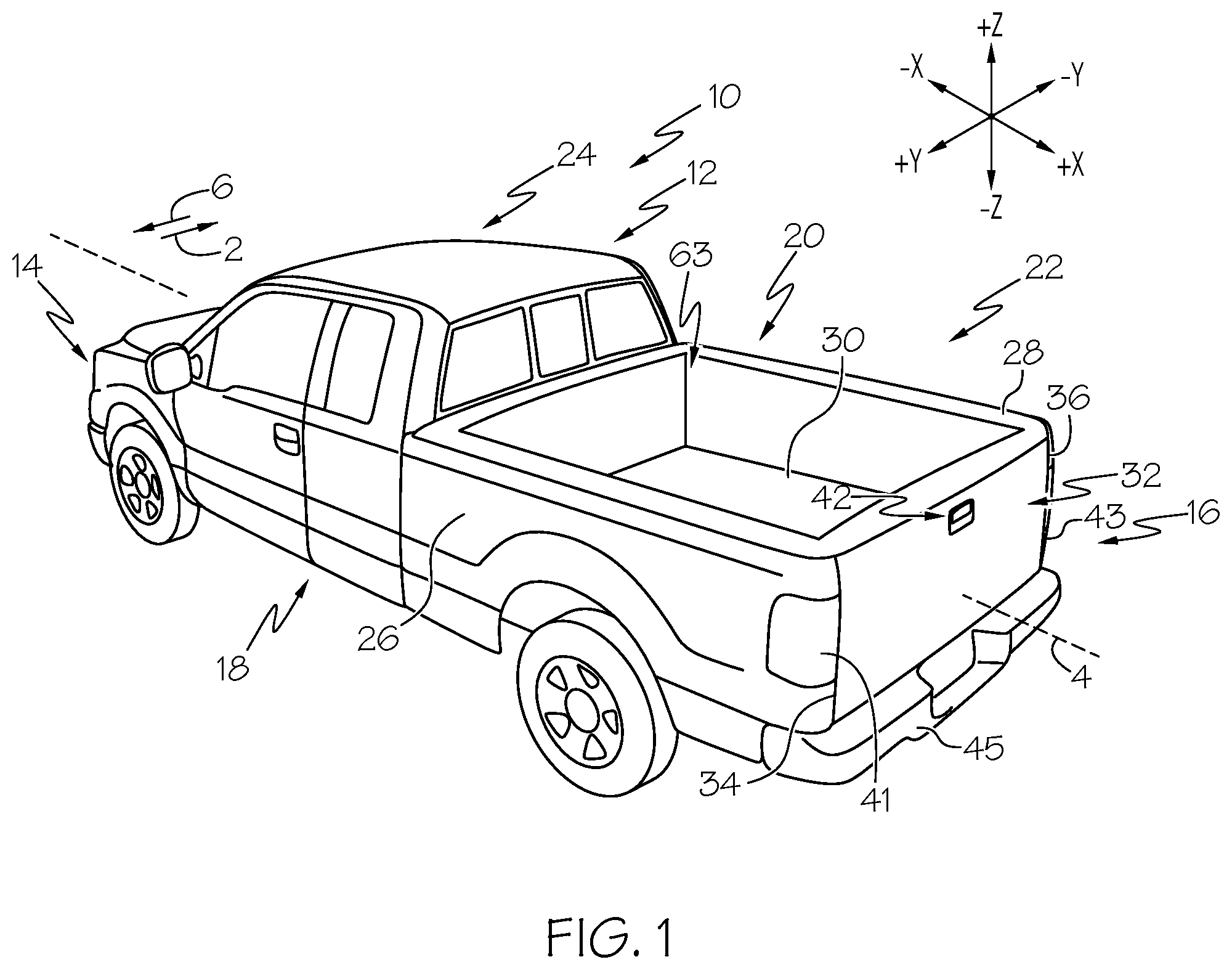 Patent US12508994 — Vehicles and systems for determining tailgate position using accelerometers — Figure 1