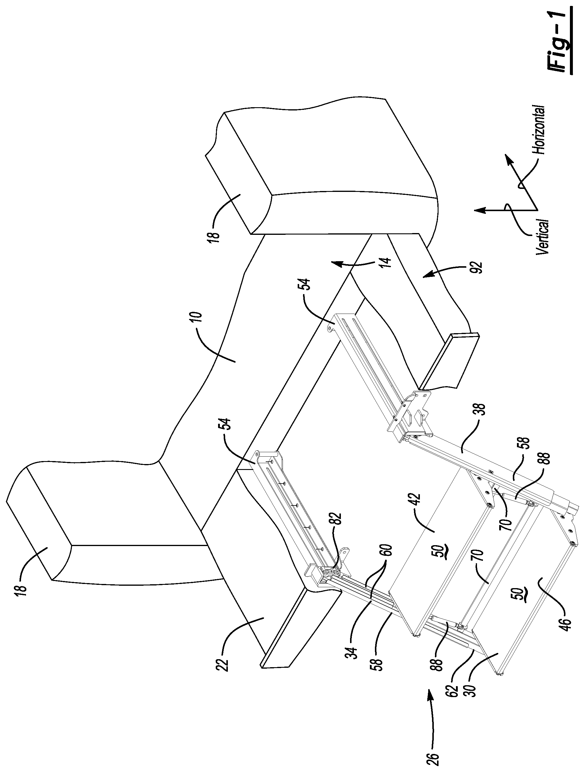 Patent US12508995 — Vehicle cargo bed systems including a stair assembly, a load stop, or both — Figure 1