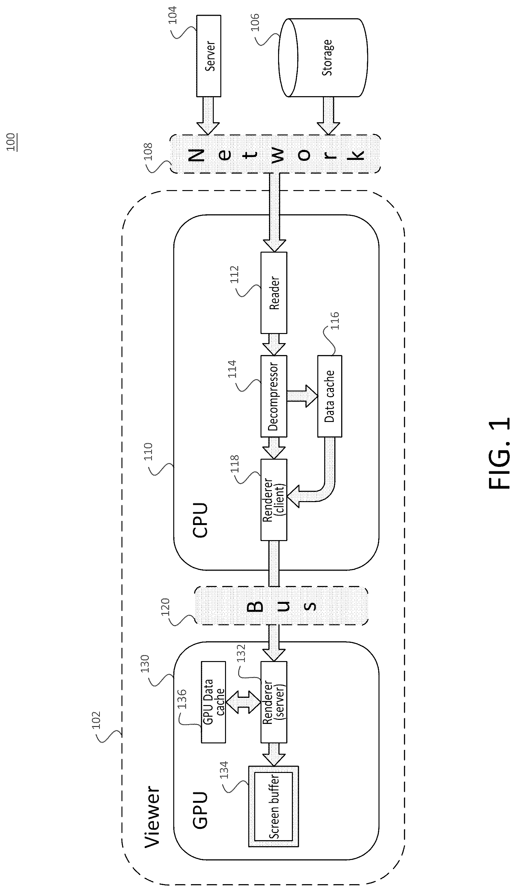 Patent US12511703 — Rendering pipeline for tiled images — Figure 1