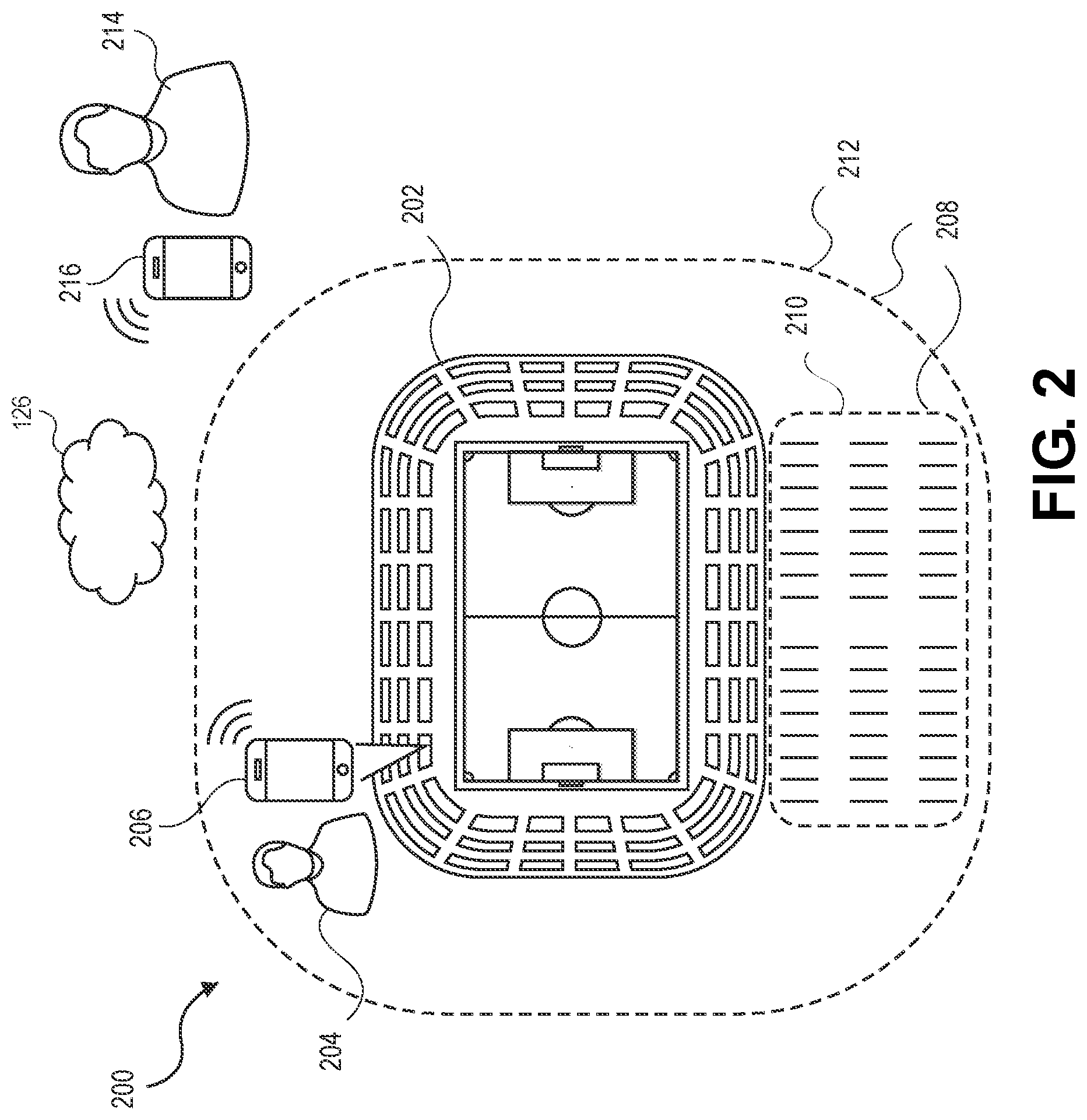 Patent US12511978 Figure 2 – Real-time in-venue betting system