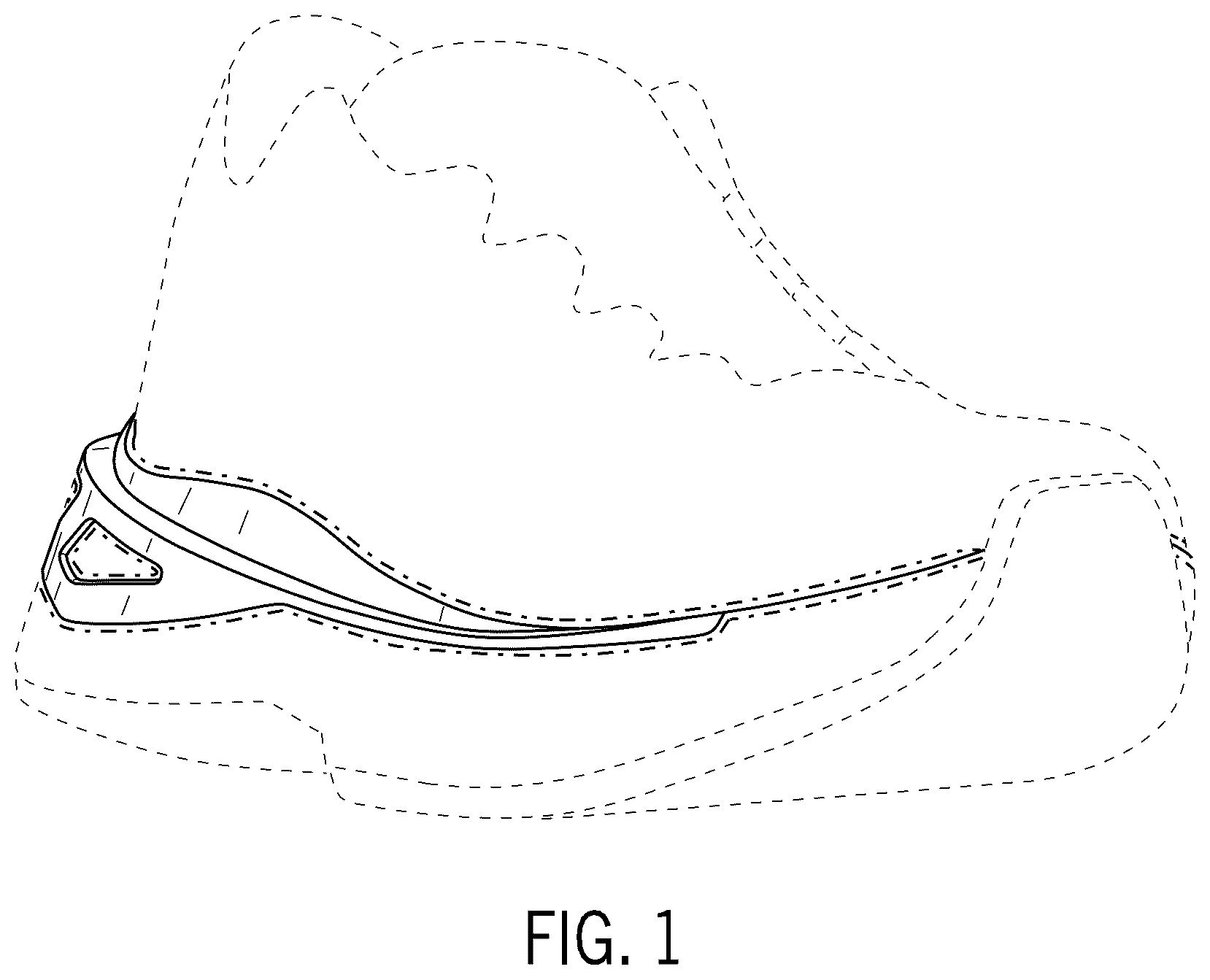 Patent USD1075253 Figure 1 – Footwear article