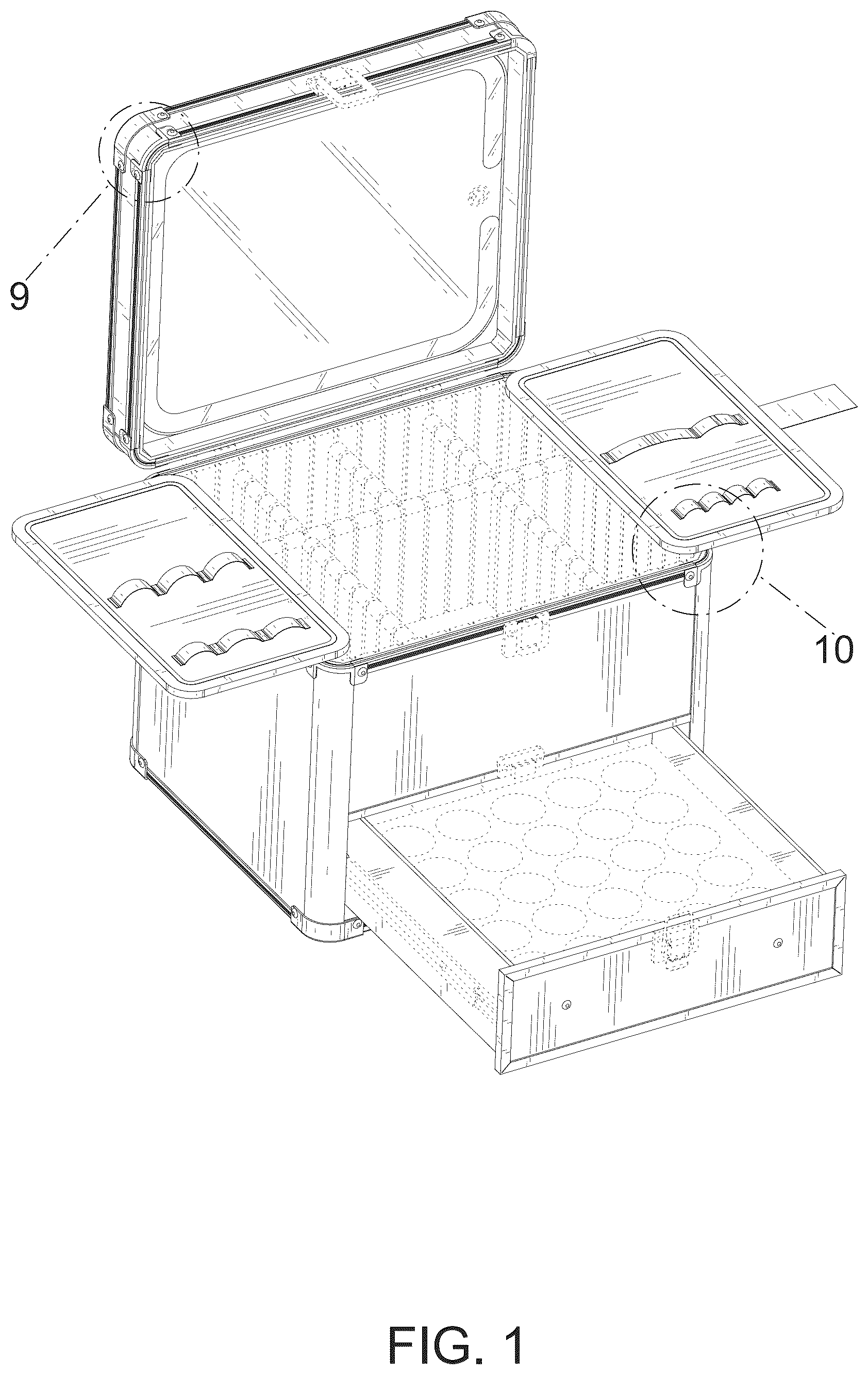 Patent USD1075307 — Makeup box with mirror and drawer — Figure 1