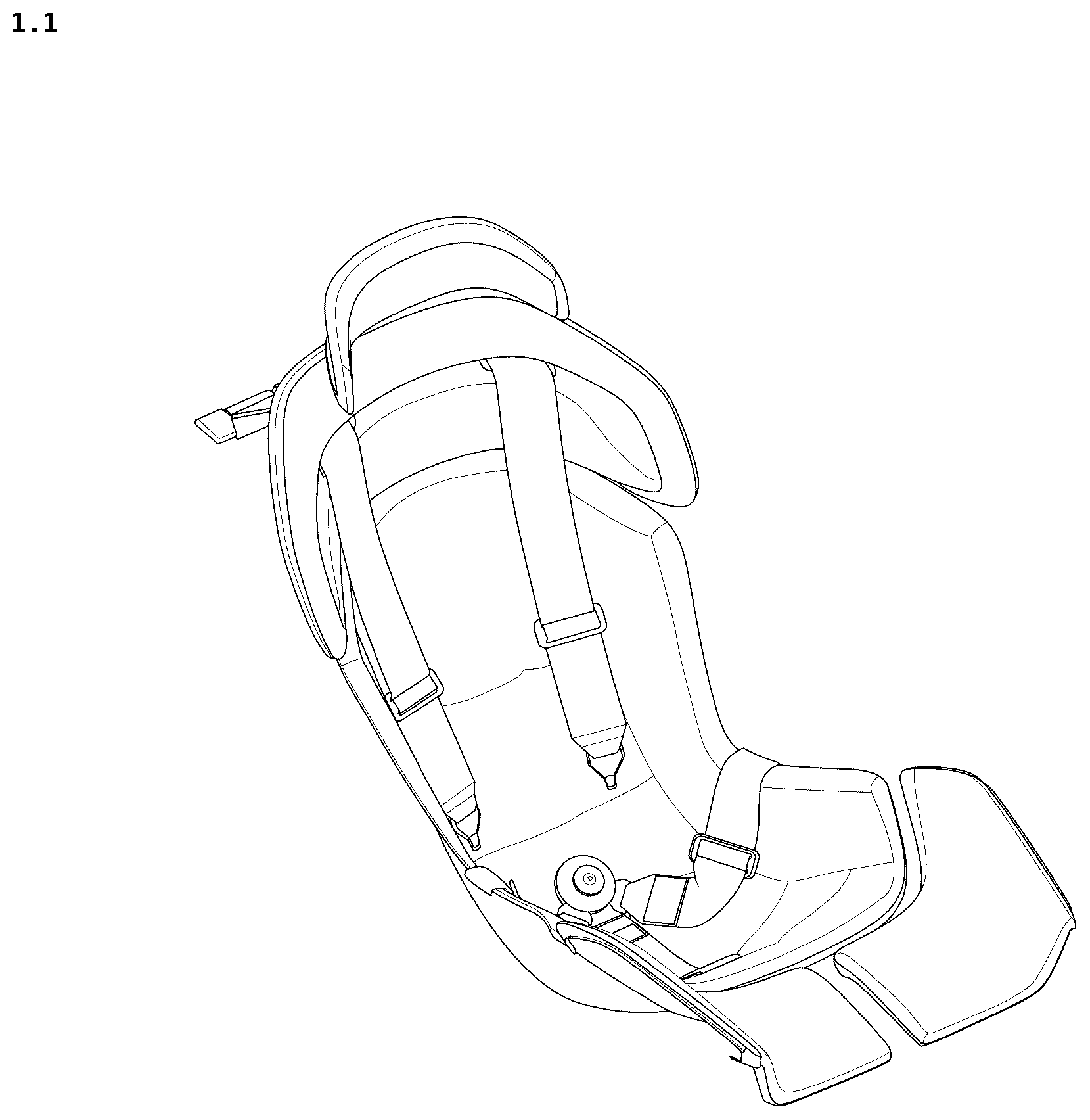 Patent USD1075329 — Combined vehicle seat assembly — Figure 1