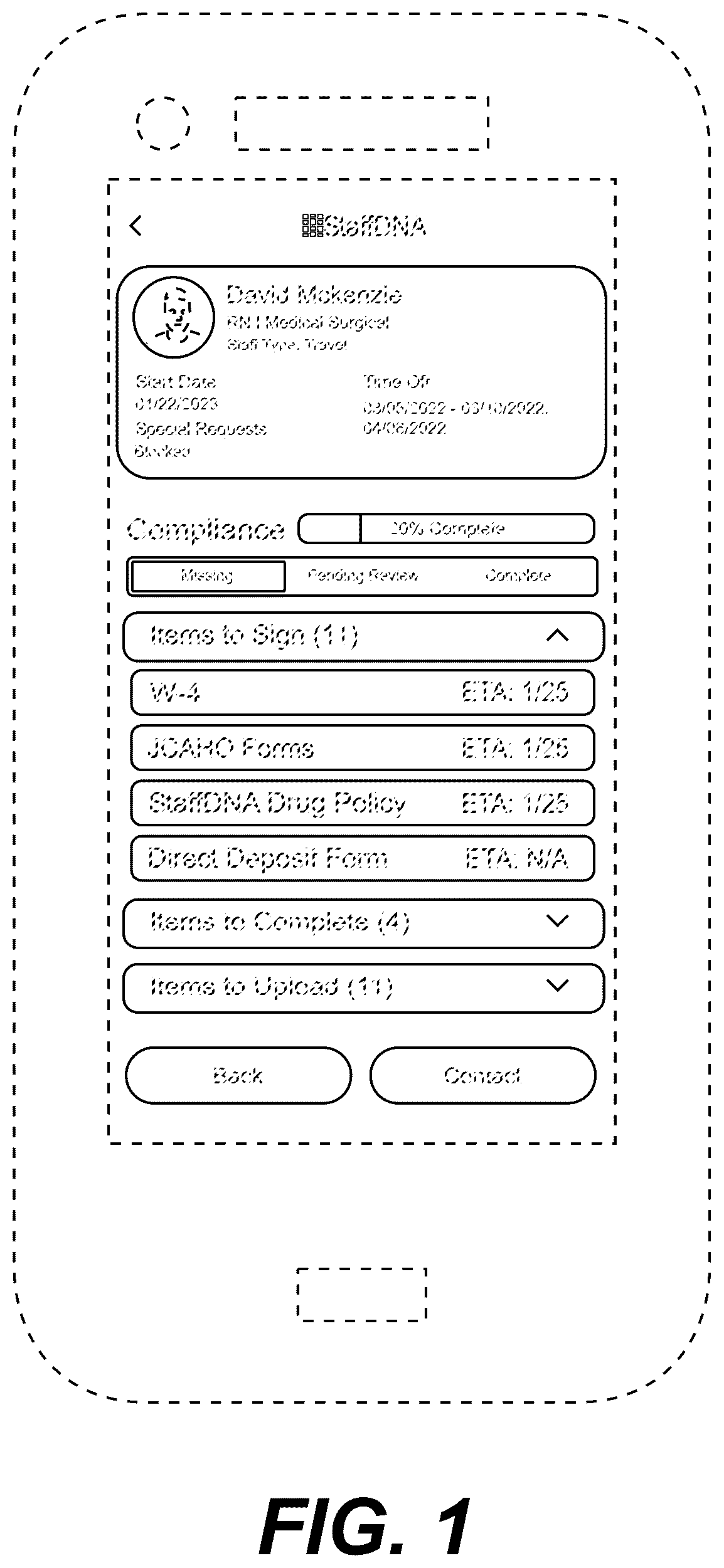 Patent USD1075802 — Display screen with a graphical user interface for a mobile device — Figure 1