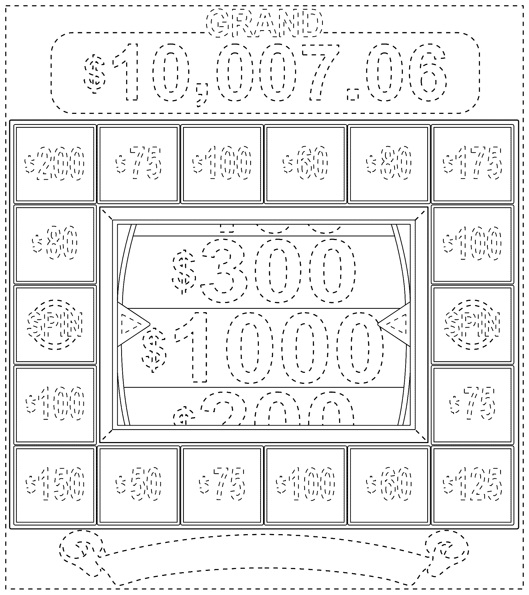 Patent USD1075805 Figure 1 – Display with graphical user interface of a gaming machine