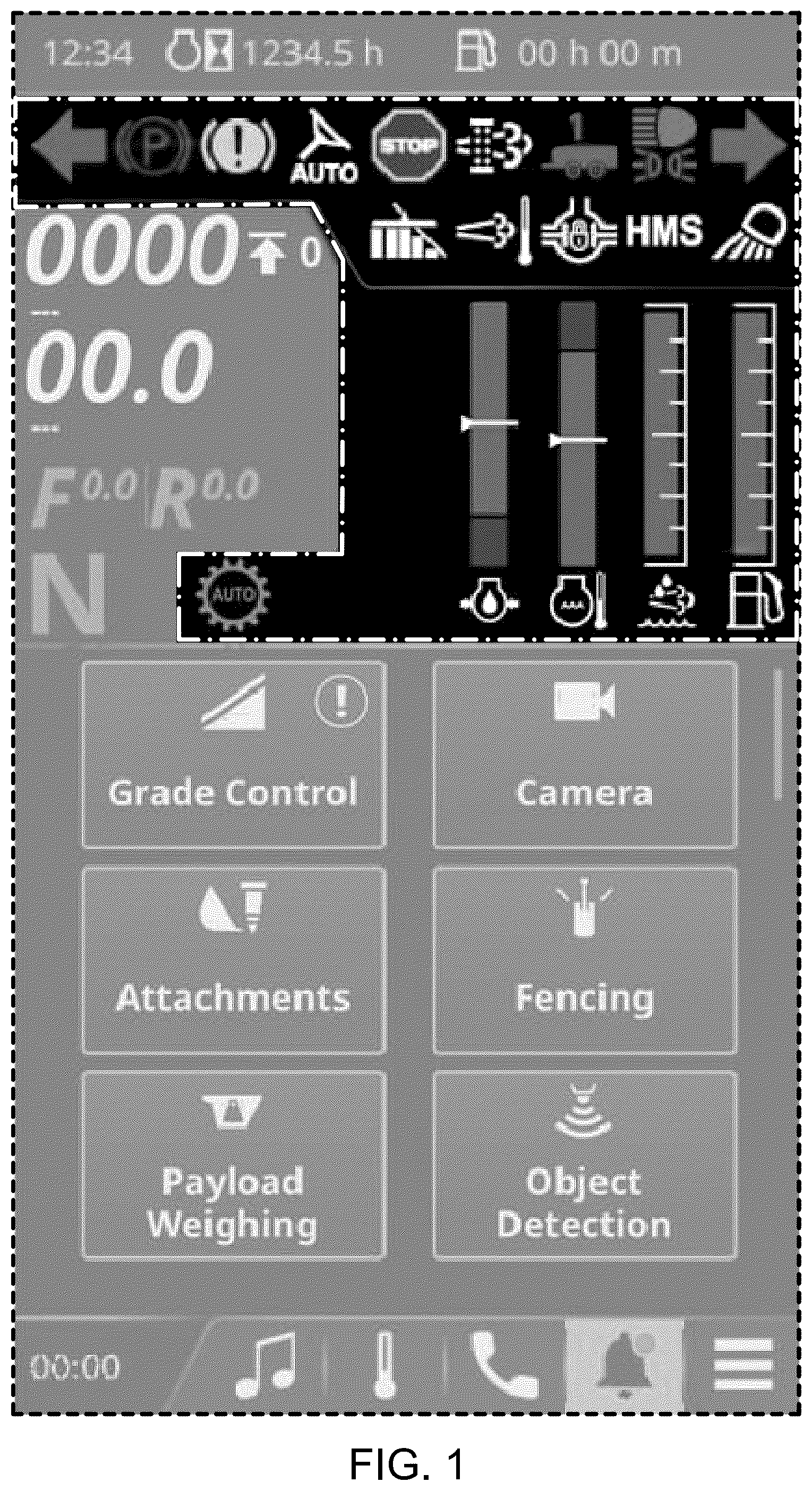 Patent USD1075833 — Display screen with an animated graphical user interface for a vehicle — Figure 1