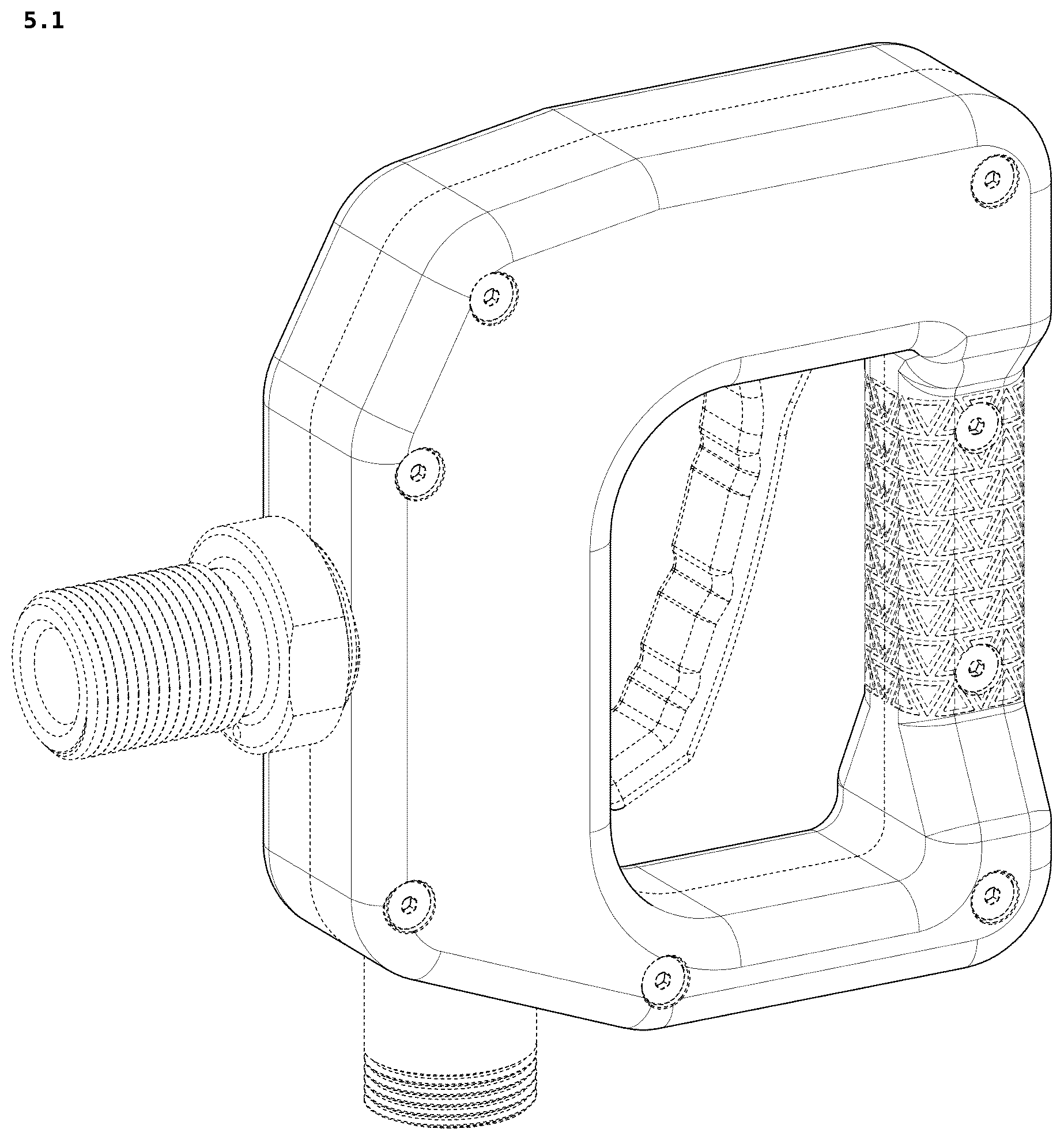Patent USD1075853 Figure 1 – Air excavator hose handle