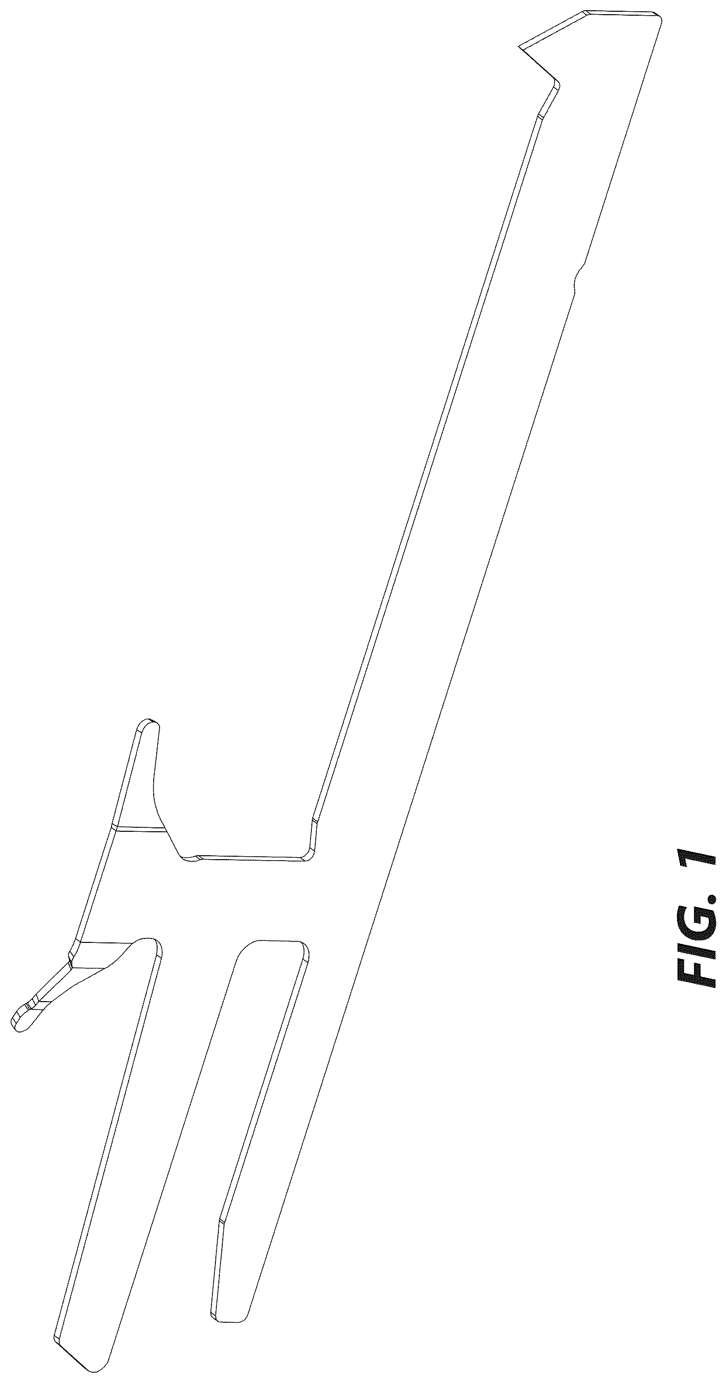 Patent USD1075855 Figure 1 – Sinker for a knitting machine