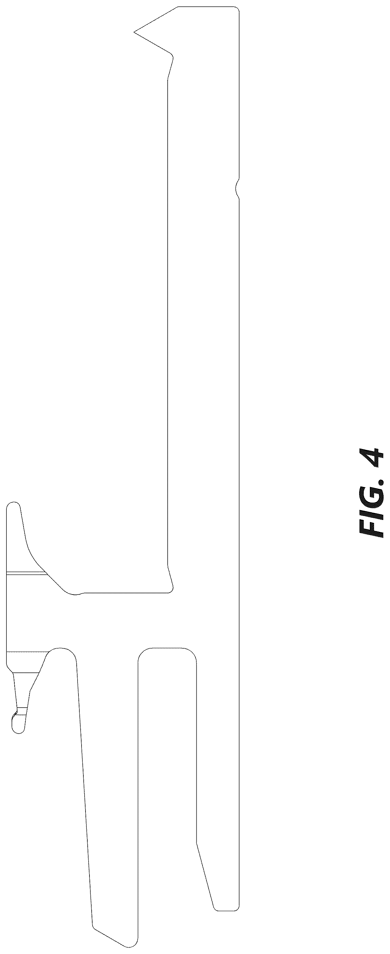 Patent USD1075855 Figure 4 – Sinker for a knitting machine