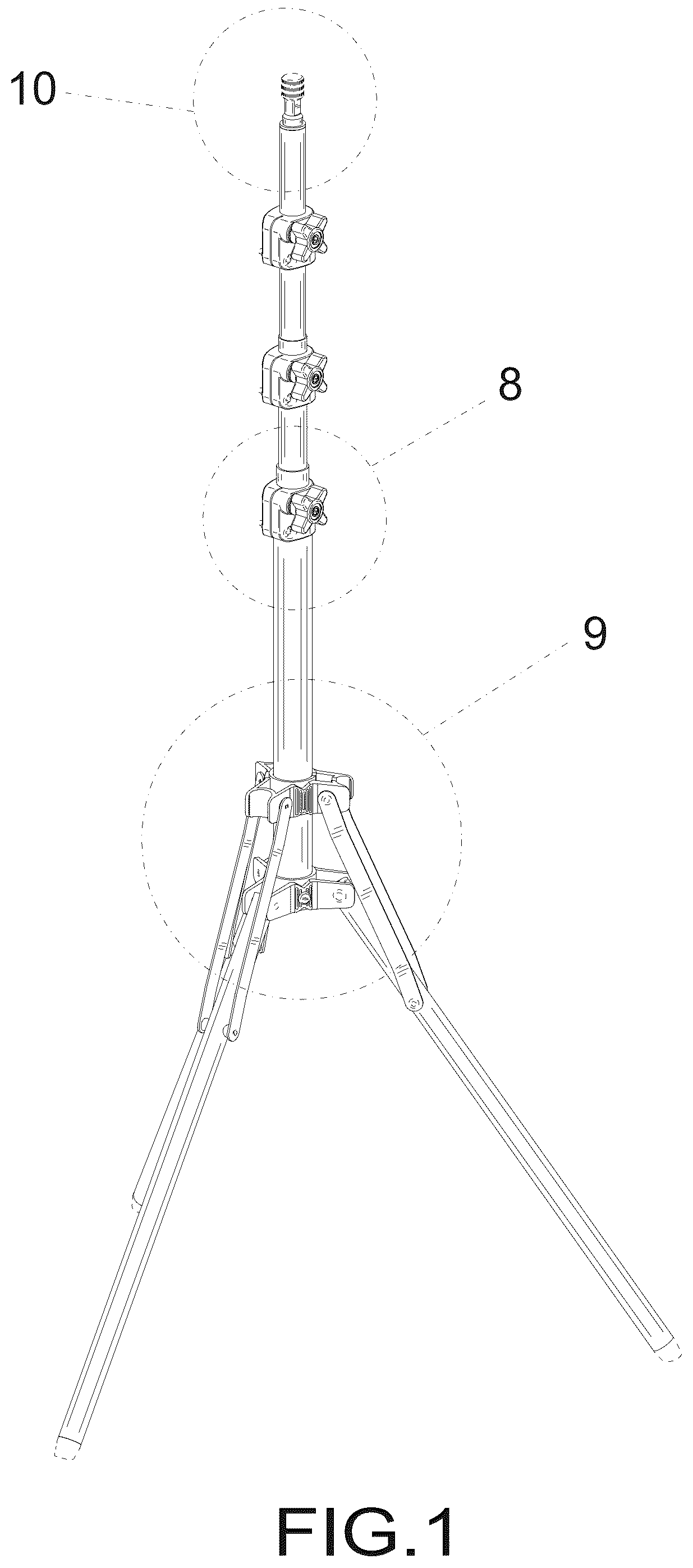 Patent USD1075886 Figure 1 – Light stand