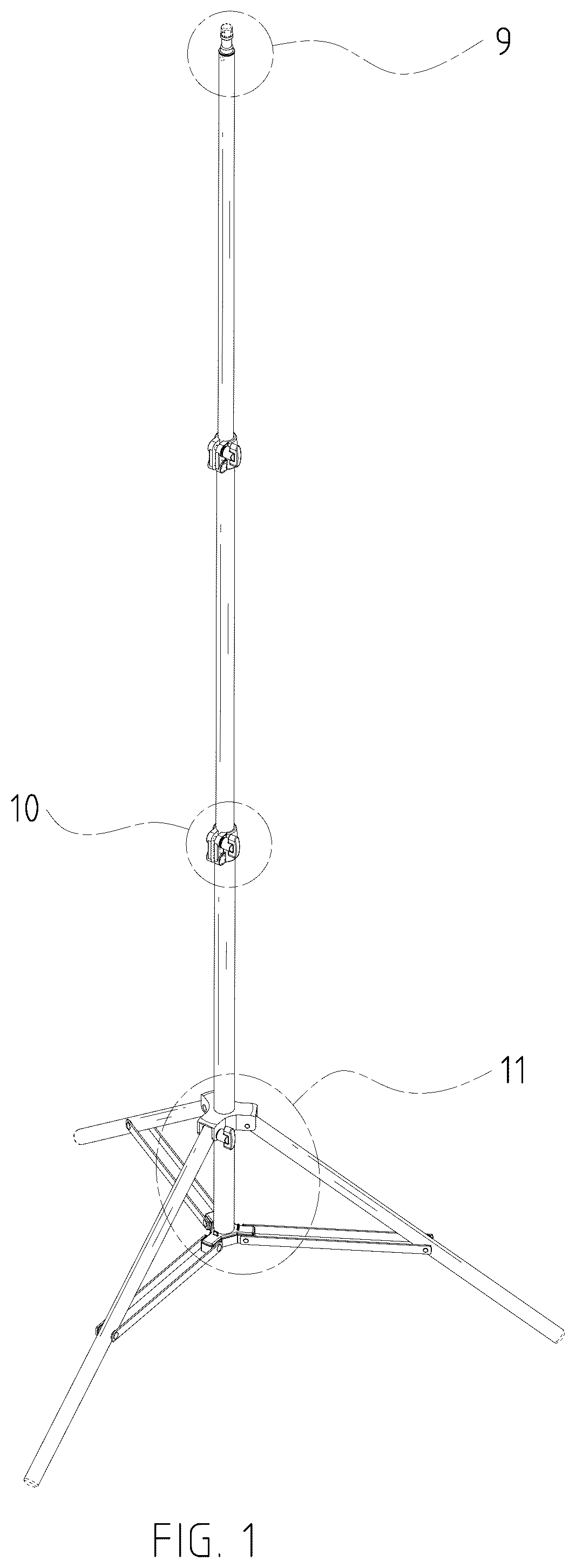 Patent USD1075887 Figure 1 – Light stand