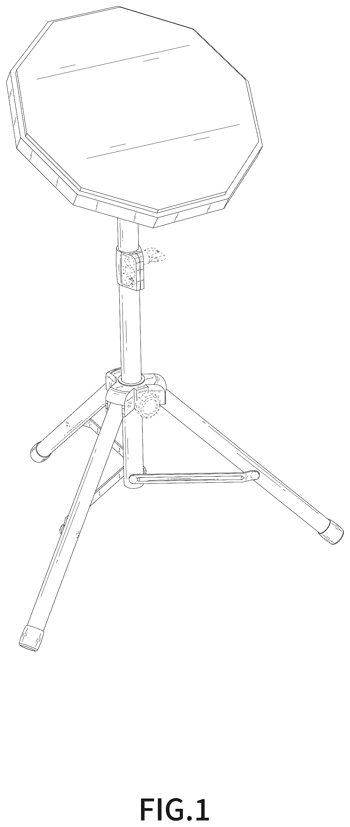 Patent USD1075897 — Drum practice pad with stand — Figure 1
