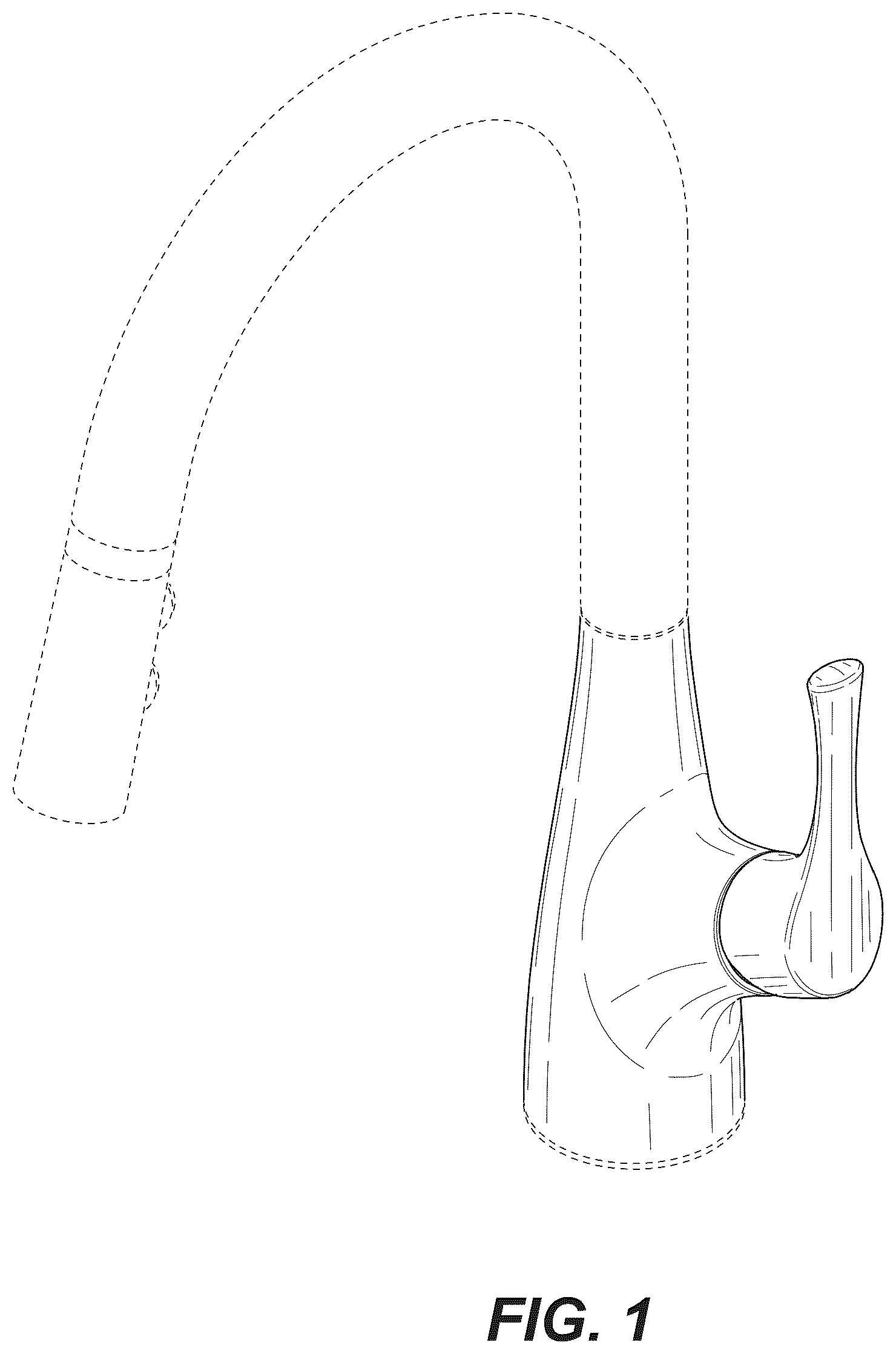 Patent USD1076020 Figure 1 – Faucet