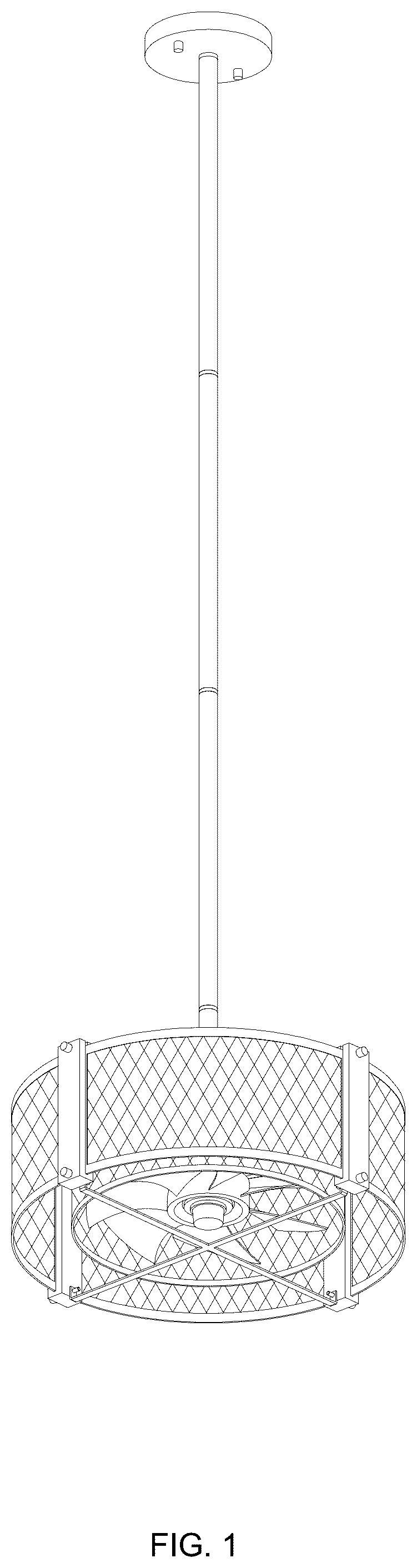 Patent USD1076050 — Ceiling fan with light — Figure 1