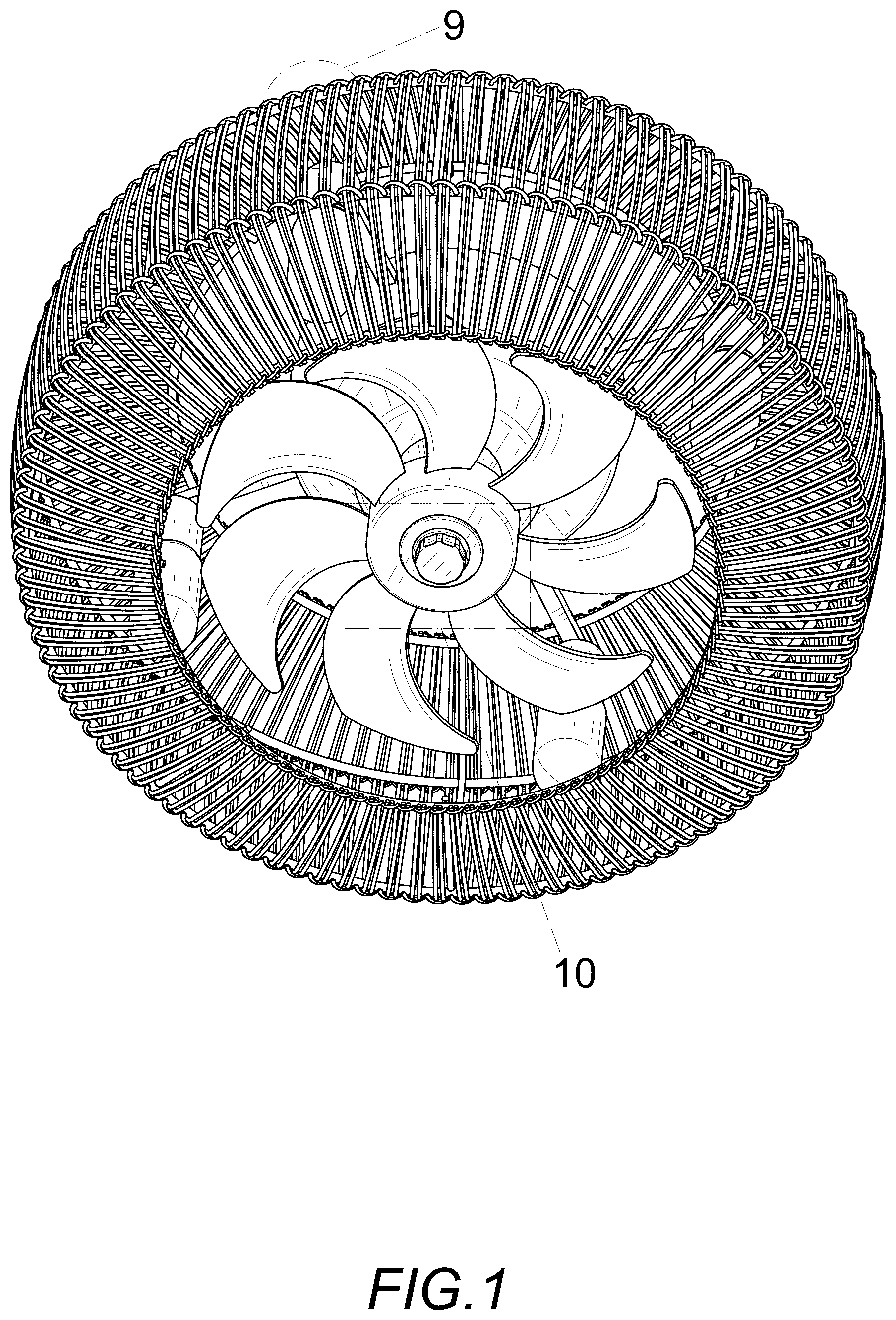 Patent USD1076051 — Ceiling fan with light — Figure 1