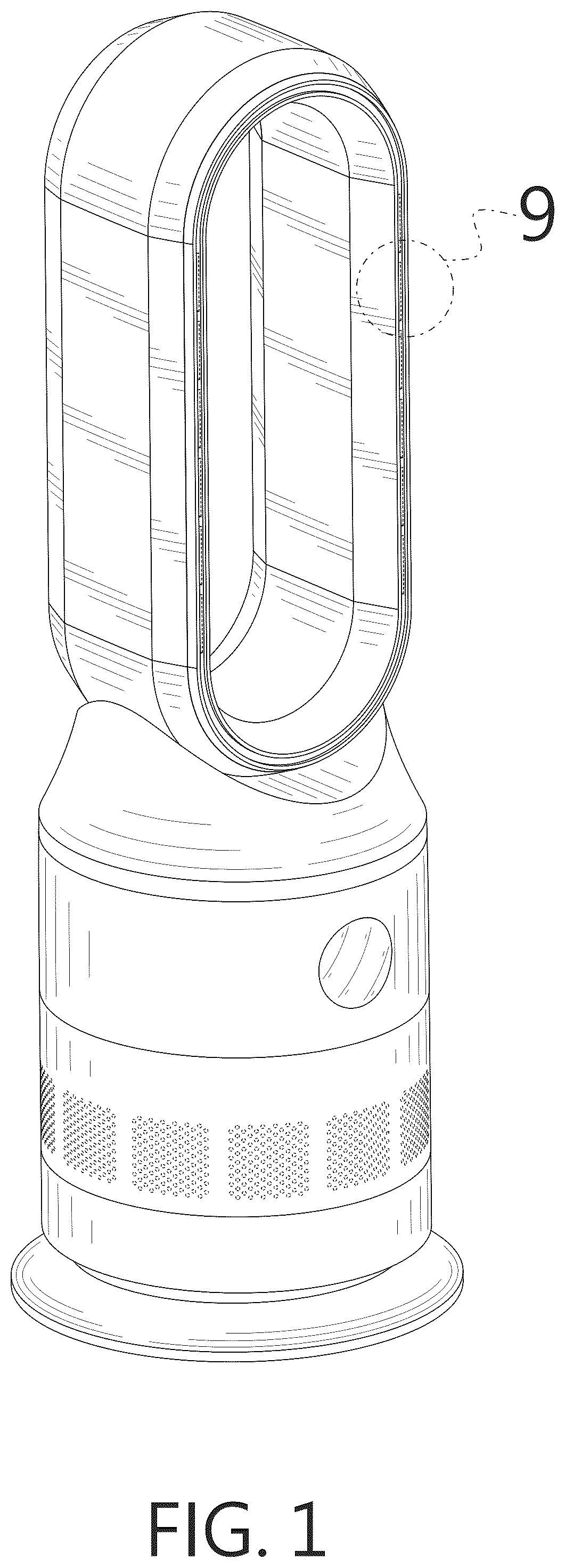 Patent USD1076053 — Bladeless fan — Figure 1