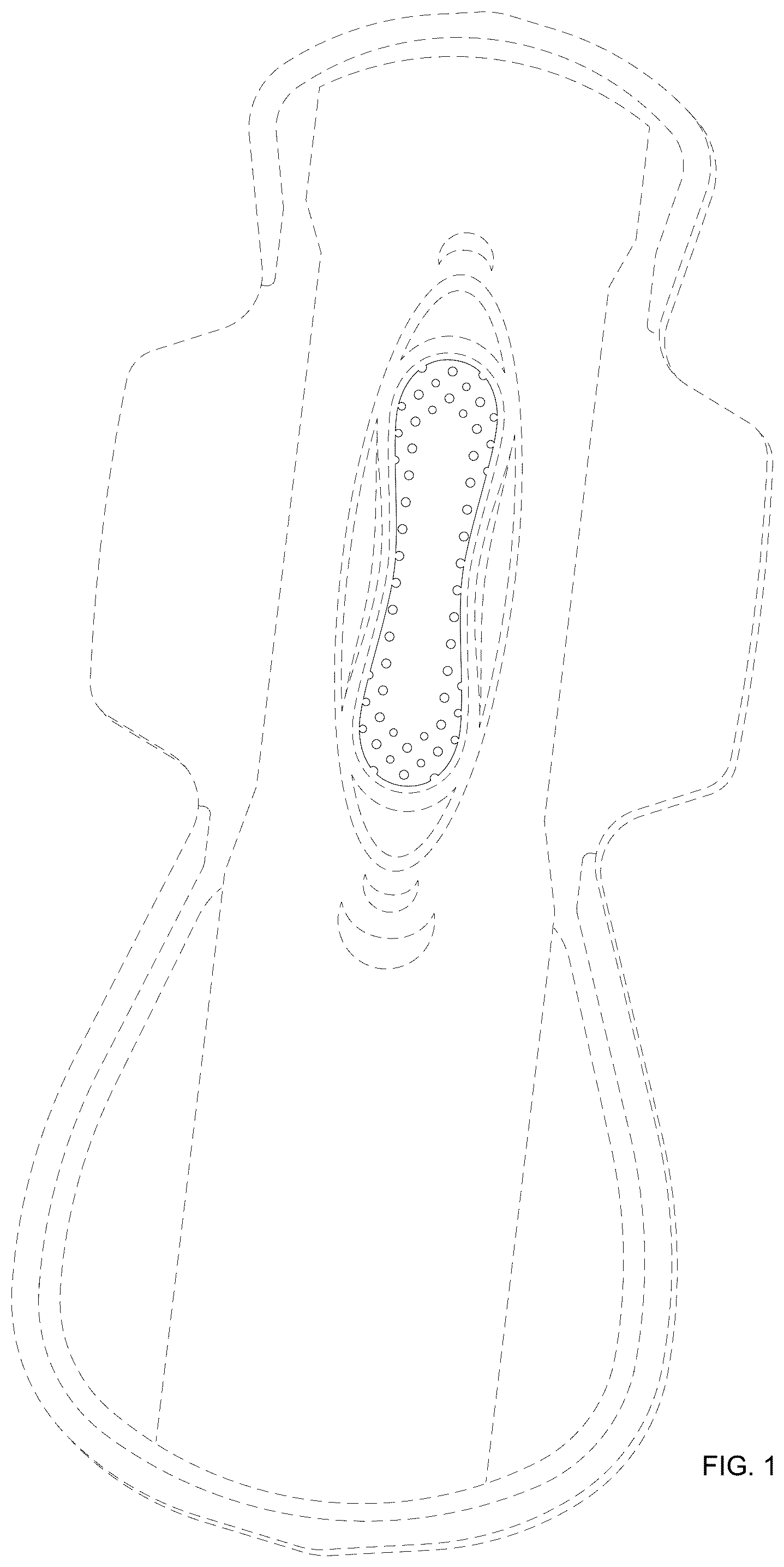 Patent USD1076073 Figure 1 – Absorbent article