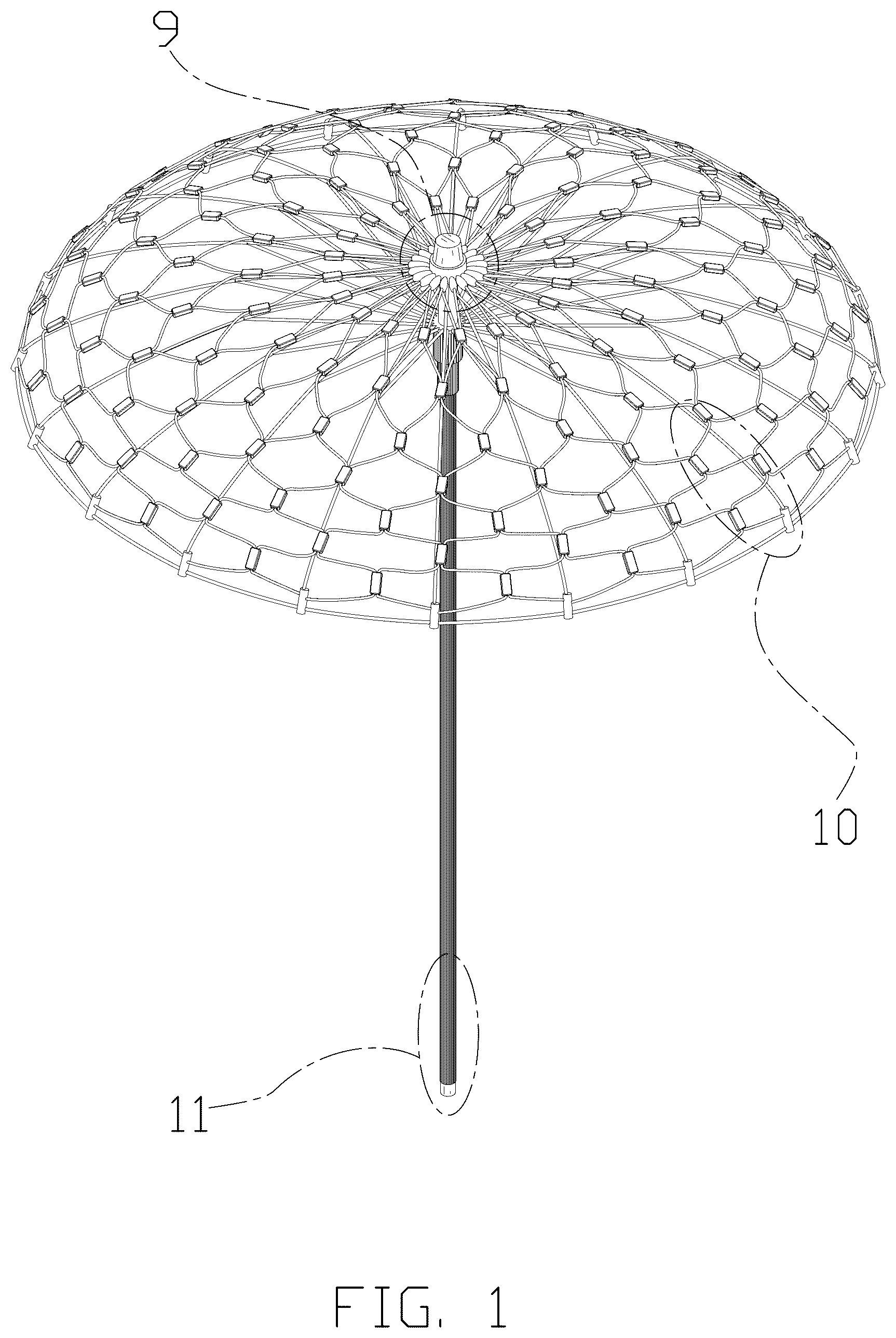 Patent USD1076169 Figure 1 – Umbrella-shaped net light