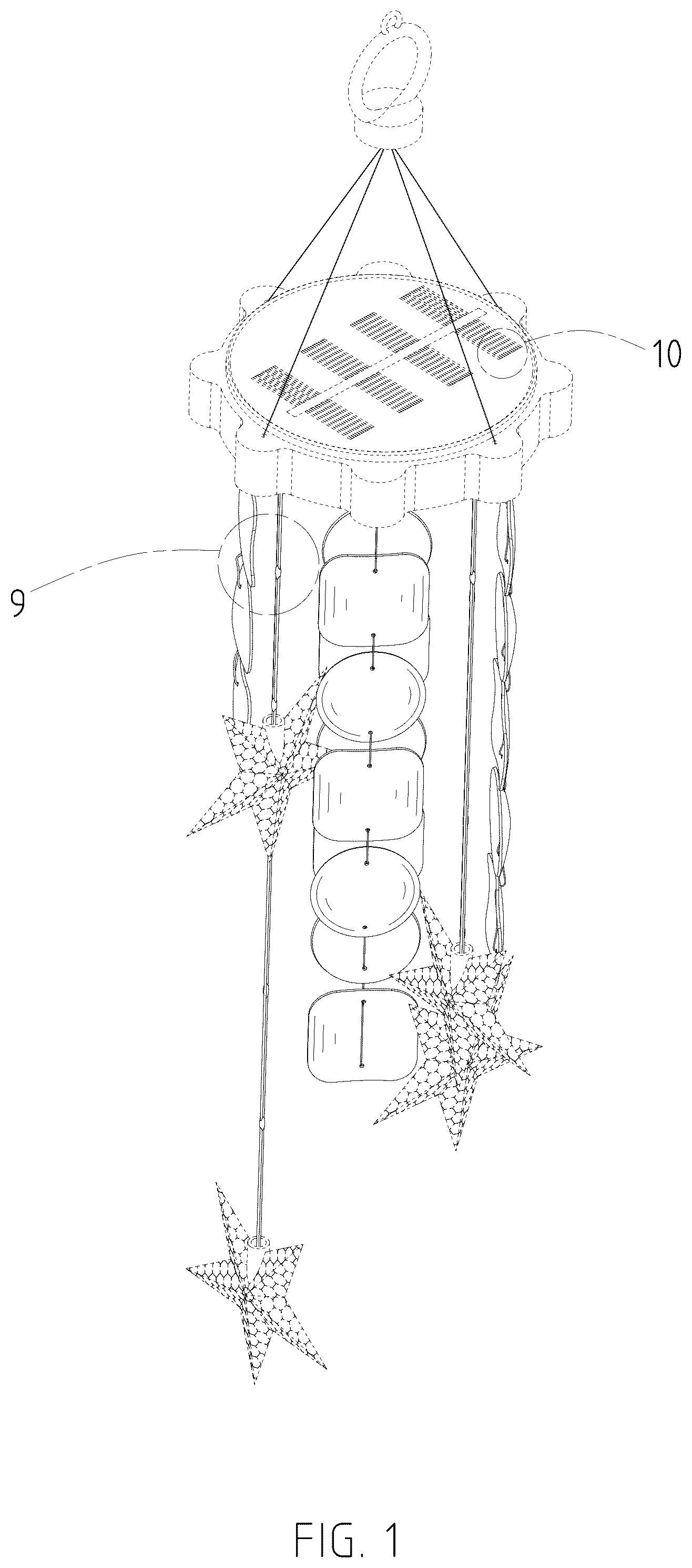 Patent USD1076170 — Wind chime lamp — Figure 1