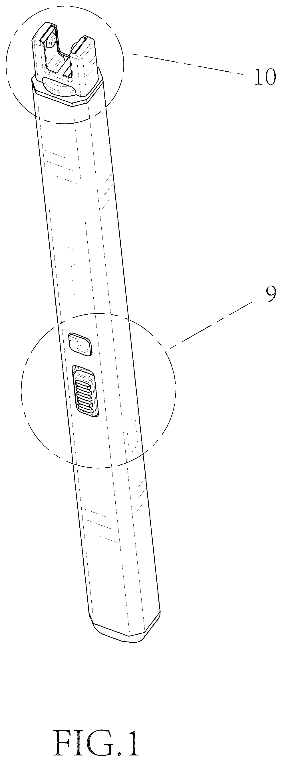 Patent USD1076209 Figure 1 – Lighter