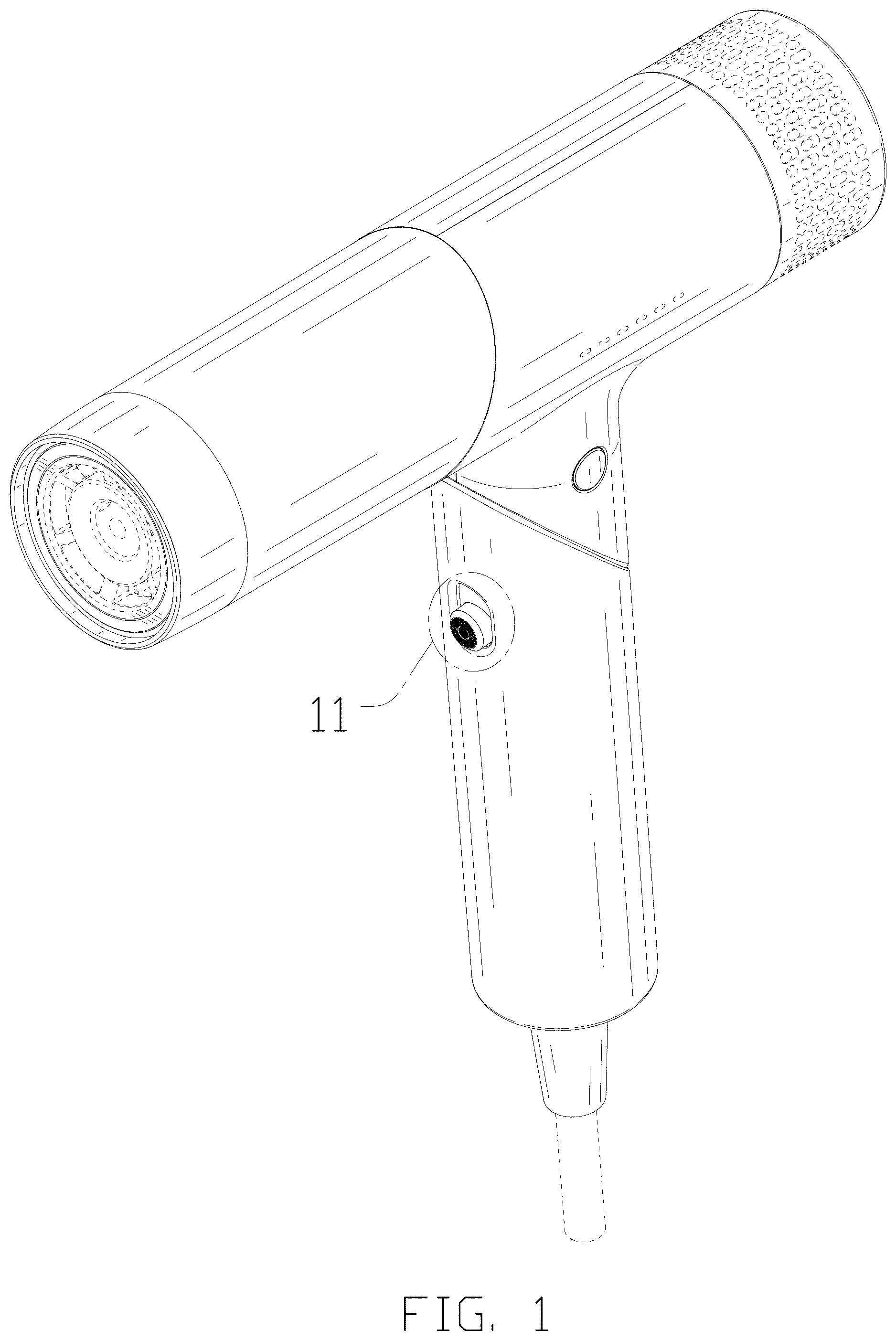 Patent USD1076223 — Hair dryer — Figure 1