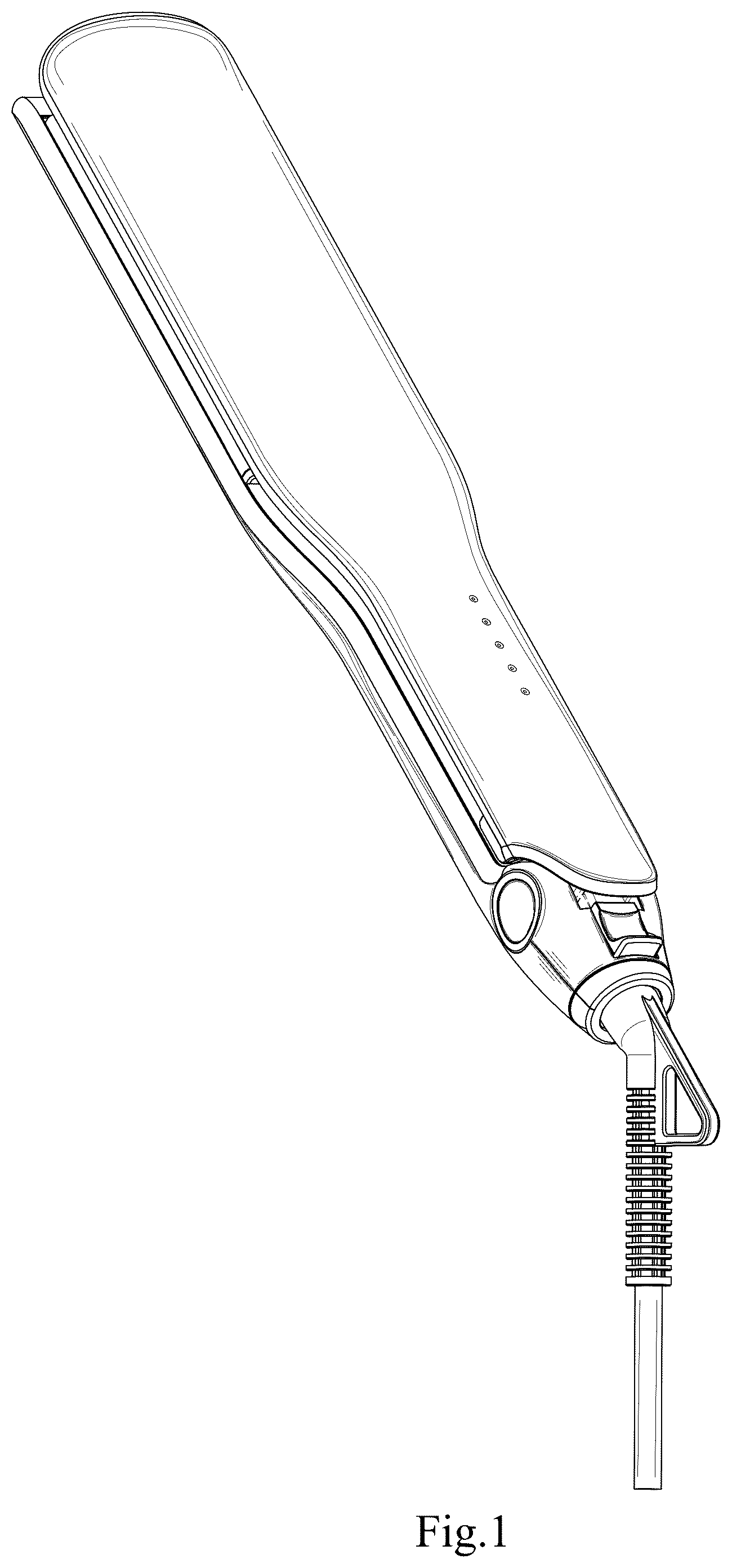 Patent USD1076226 Figure 1 – Hair straightener