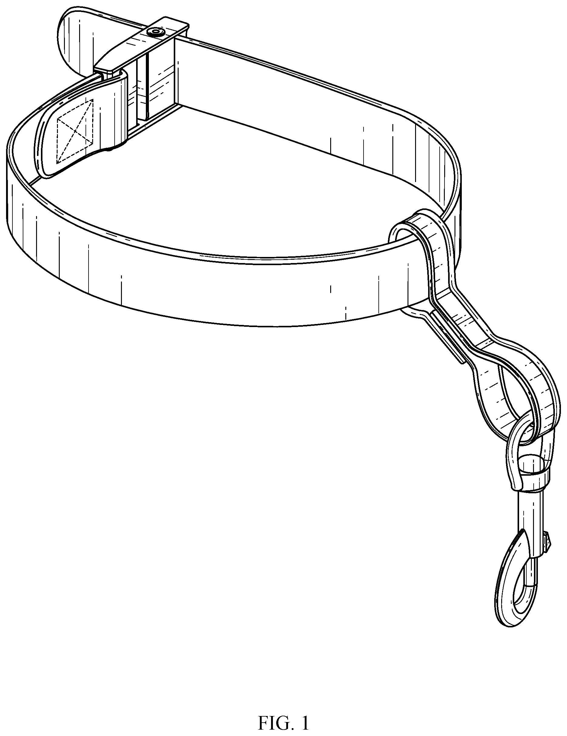 Patent USD1076272 Figure 1 – Animal grooming safety tether