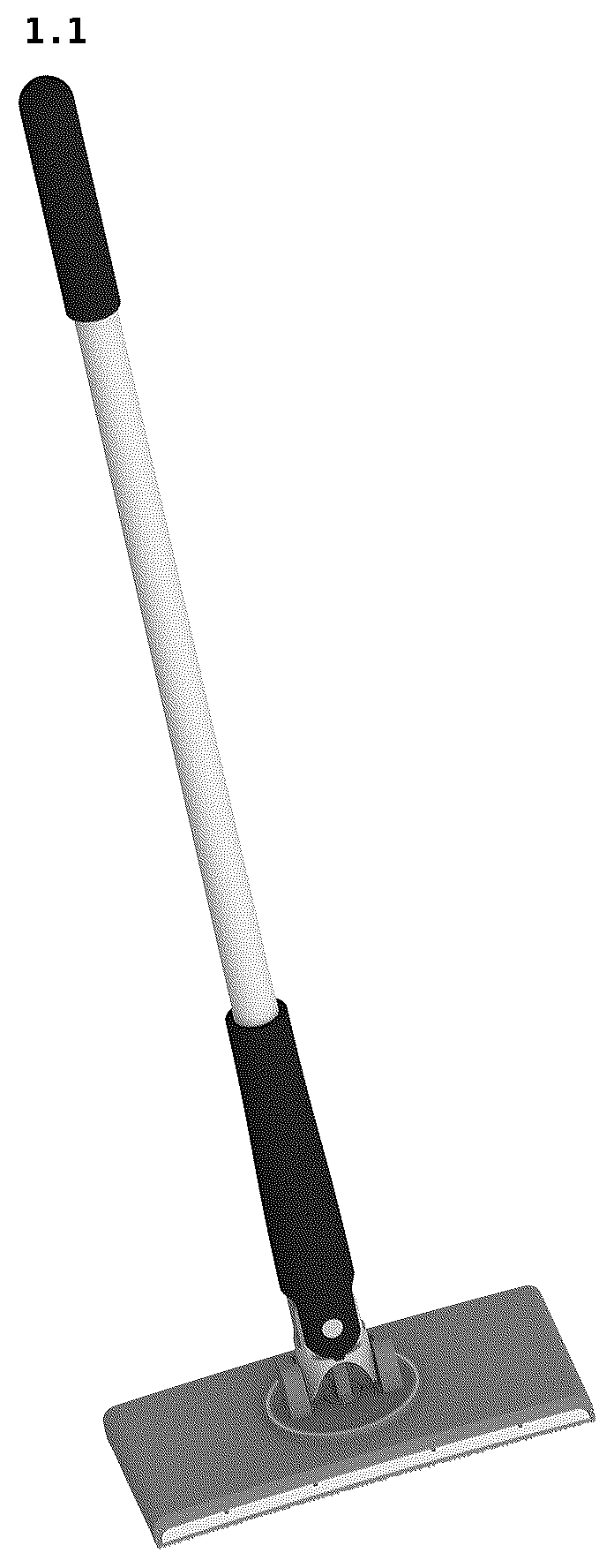Patent USD1076299 Figure 1 – Flat mop with cloth