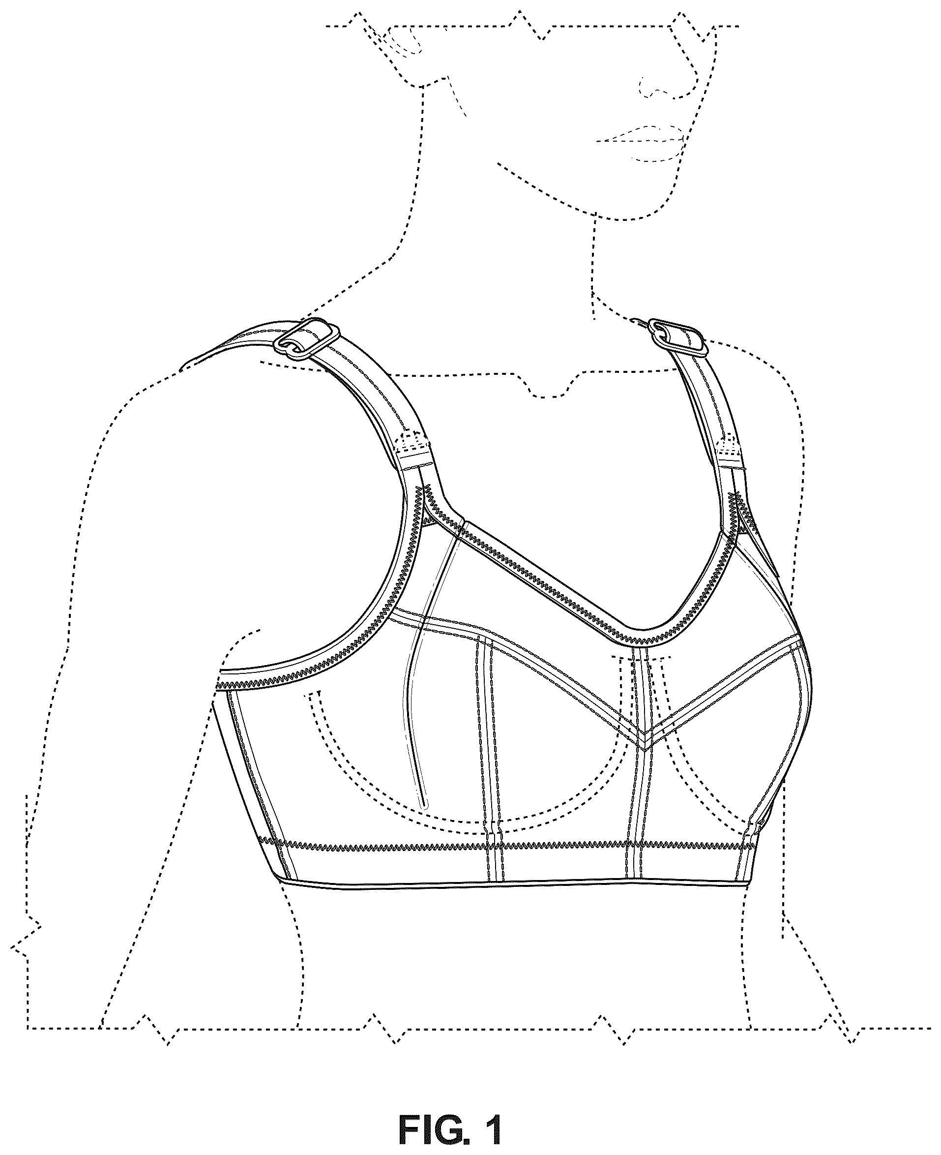 Patent USD1076324 Figure 1 – Bra