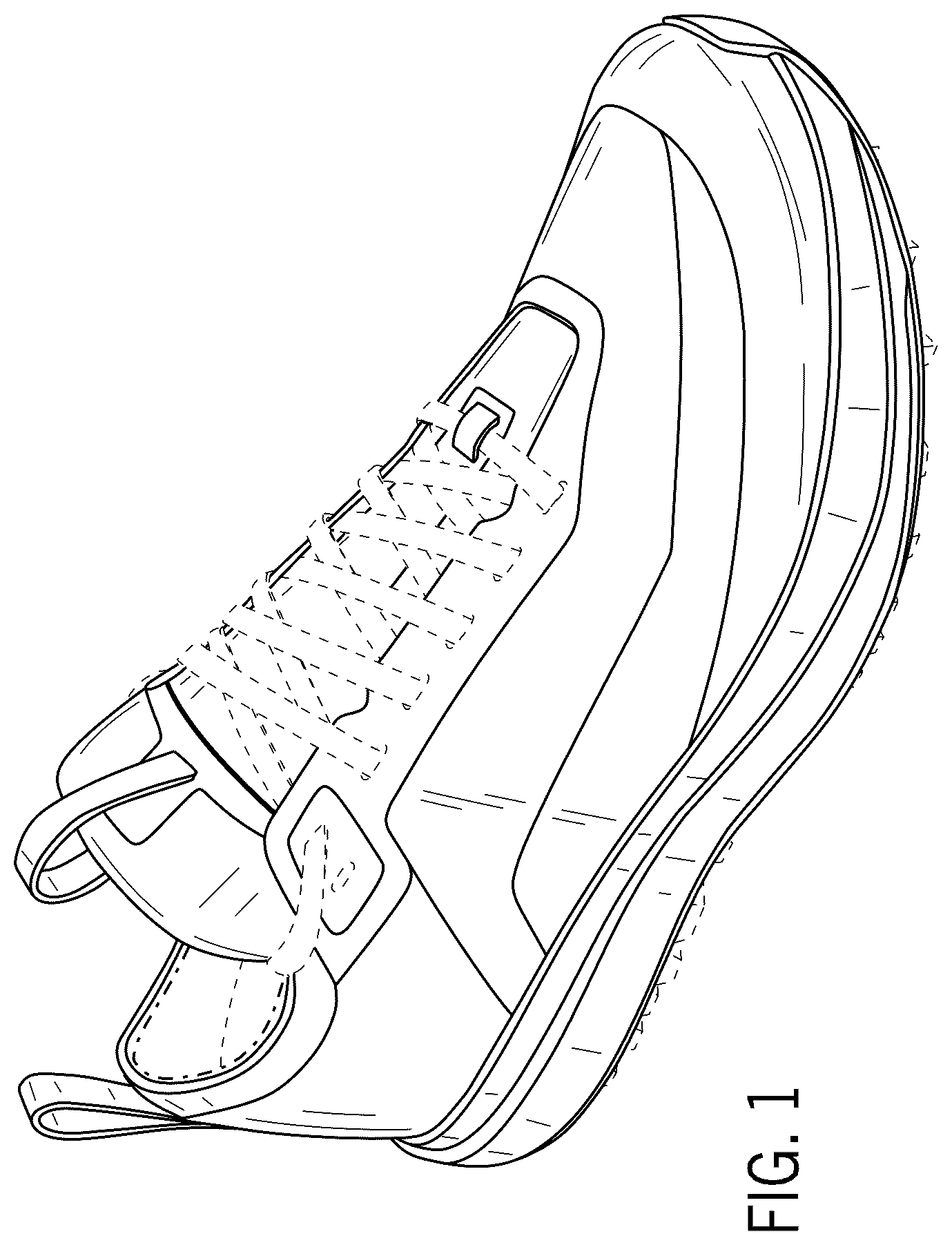 Patent USD1076349 Figure 1 – Footwear article
