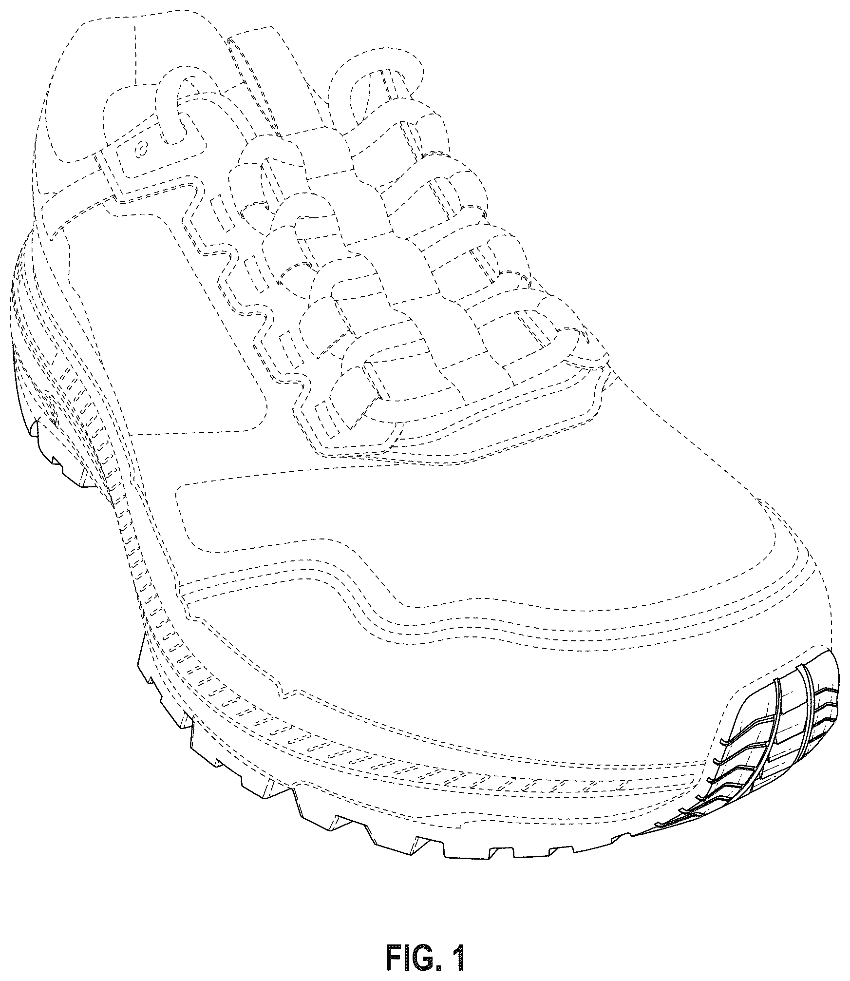 Patent USD1076380 Figure 1 – Shoe outsole bottom