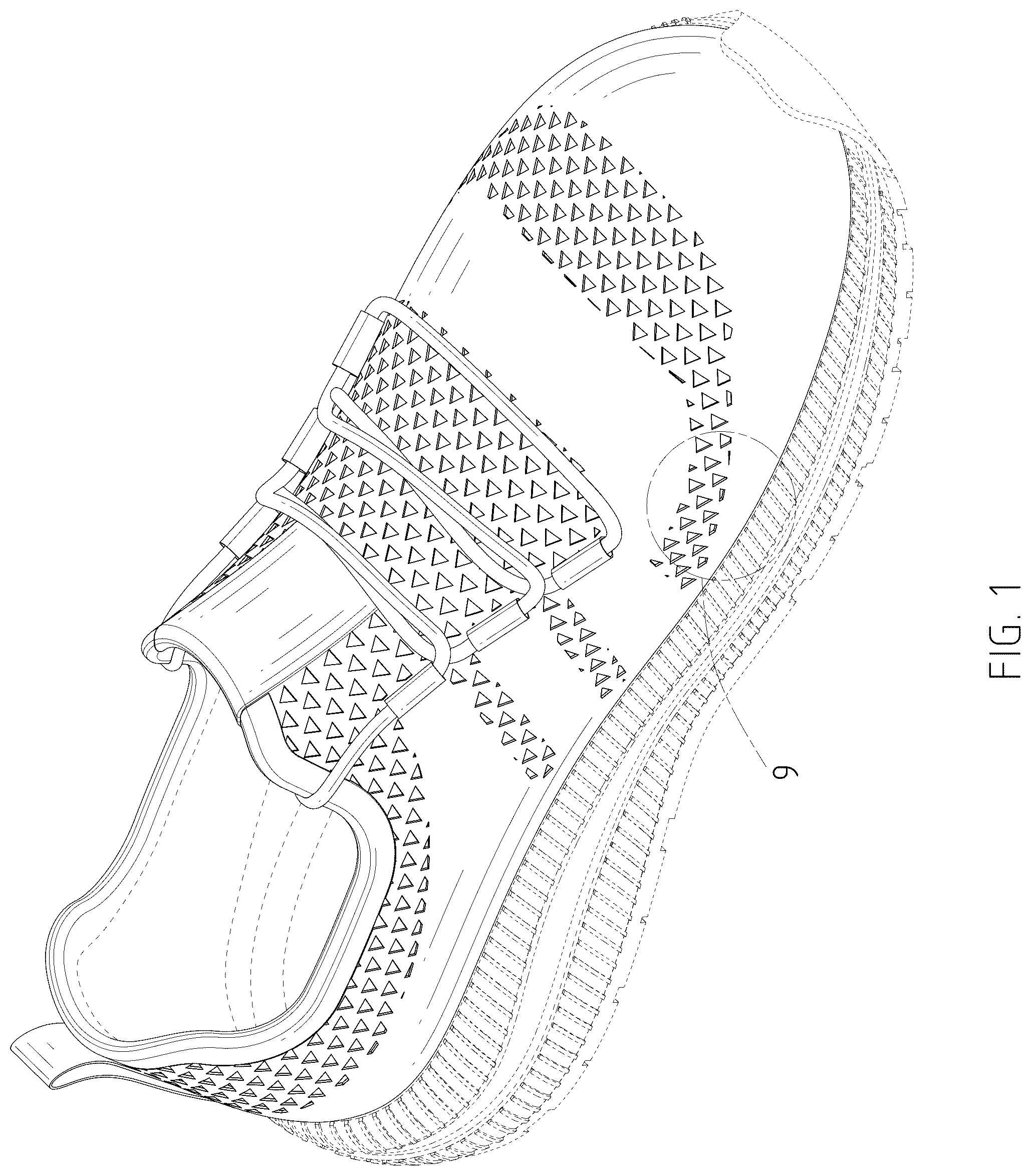 Patent USD1076395 — Shoe upper — Figure 1