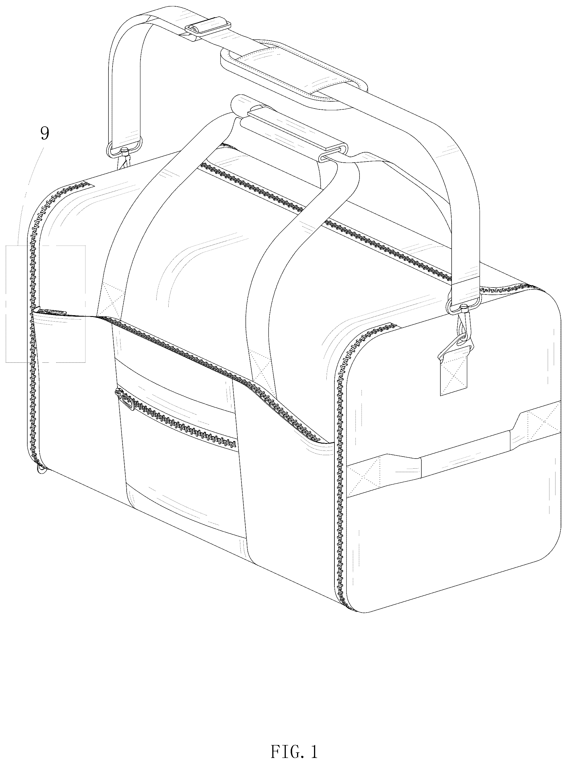 Patent USD1076422 — Garment duffle bag — Figure 1